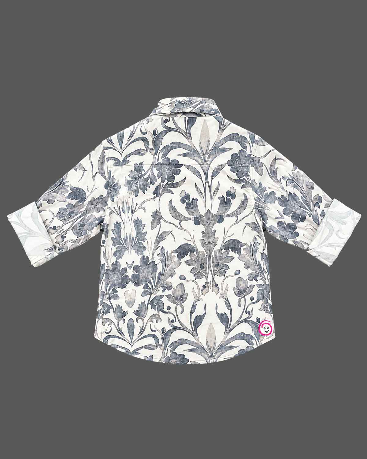 Boys floral printed full-sleeve button-down shirt ideal for party wear for boys with turn-down collar.