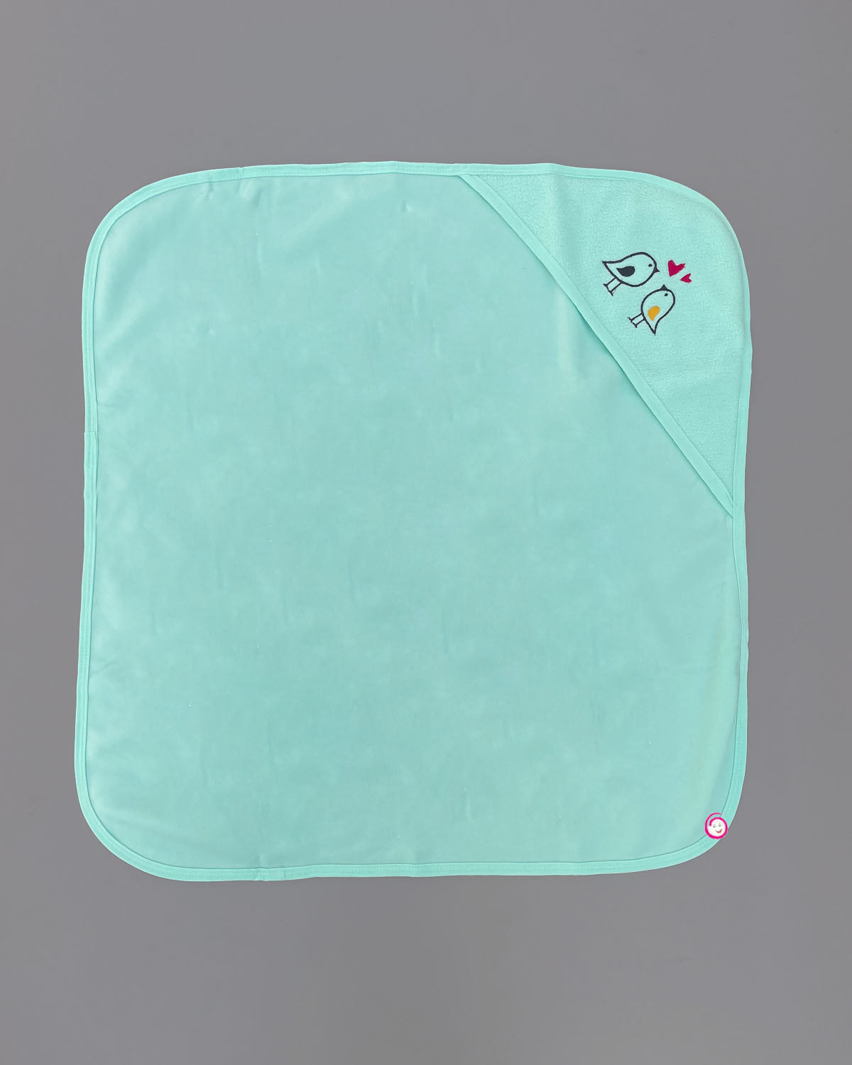 Kids bird printed Hooded Towel - Sea Green