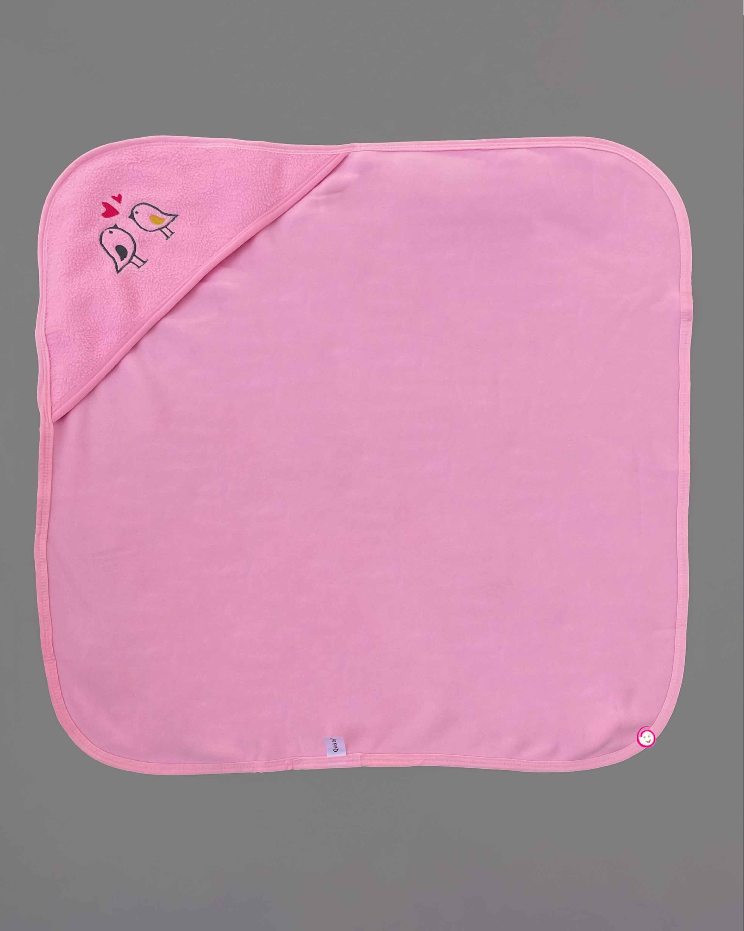 Kids Brid Printed Hooded Towel - Pink
