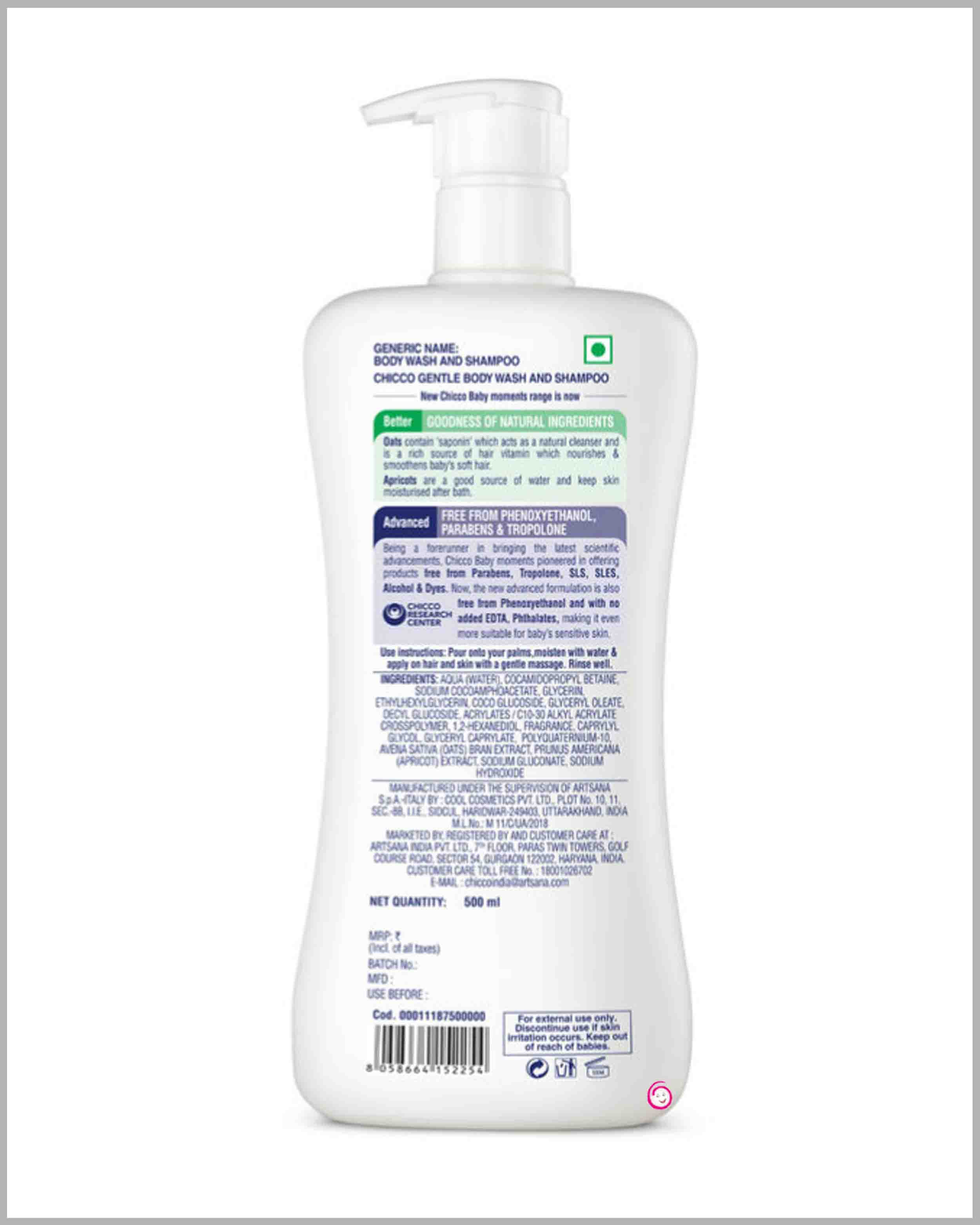 Chicco Baby Gentle Body Wash And Shampoo - 500 ml