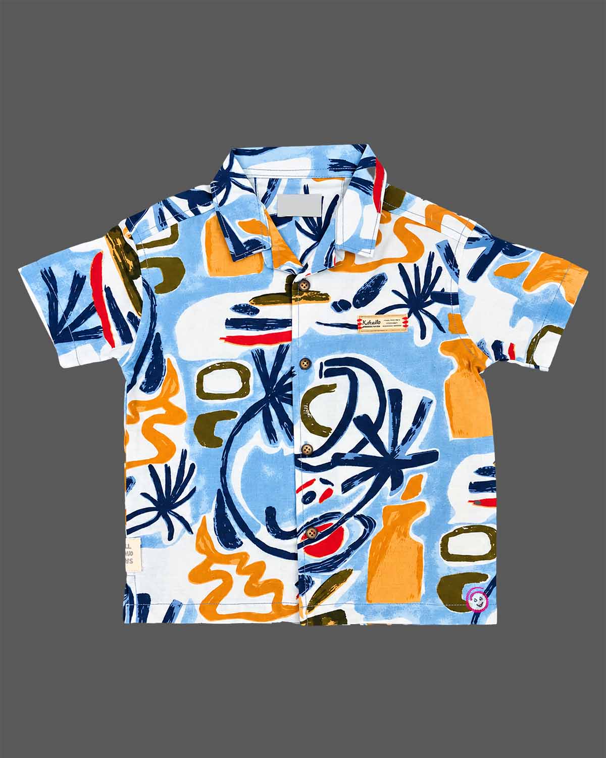 Boys abstract printed shirt and matching shorts set for kids casual wear and summer outings