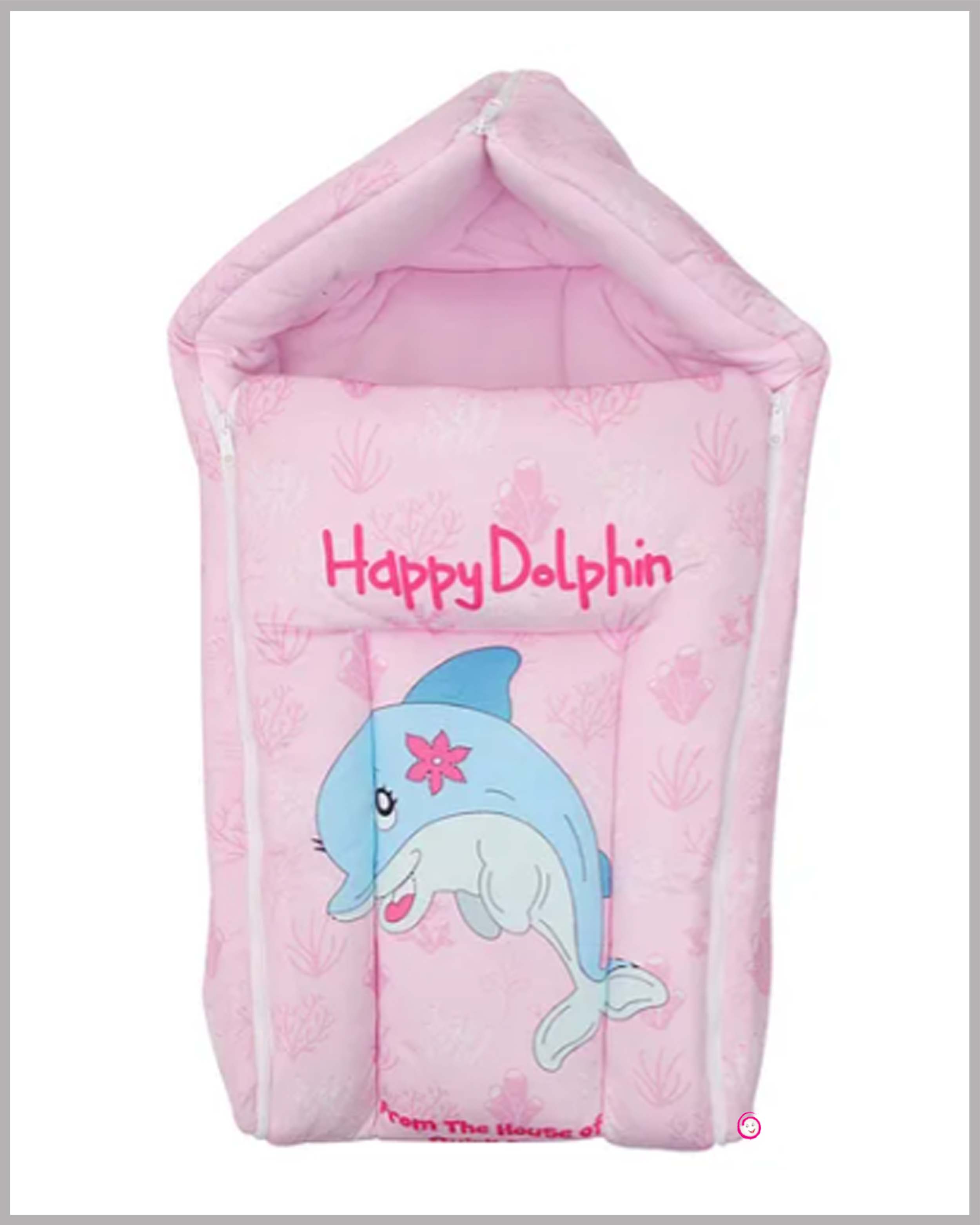 Quick dry baby kangaroo wrapper happy dolphin printed carry bed - Lavender