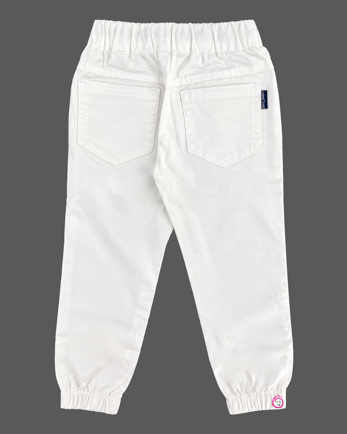 Boys cotton jogger pants with elastic waistband and contrast drawstring for festive wear
