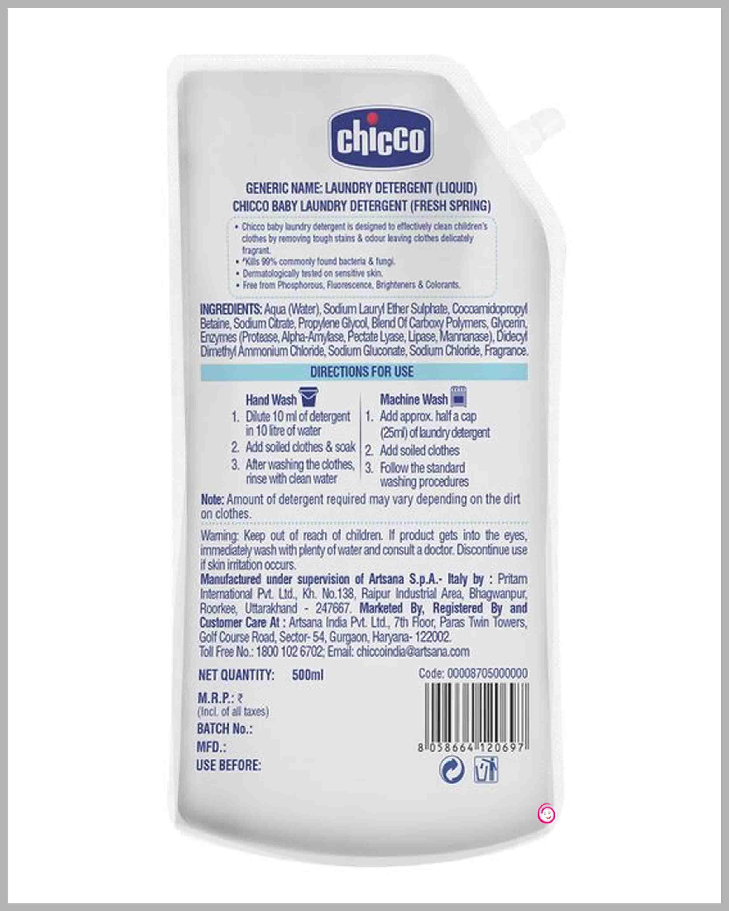 Chicco Laundry Detergent Fresh Spring - 500 ml