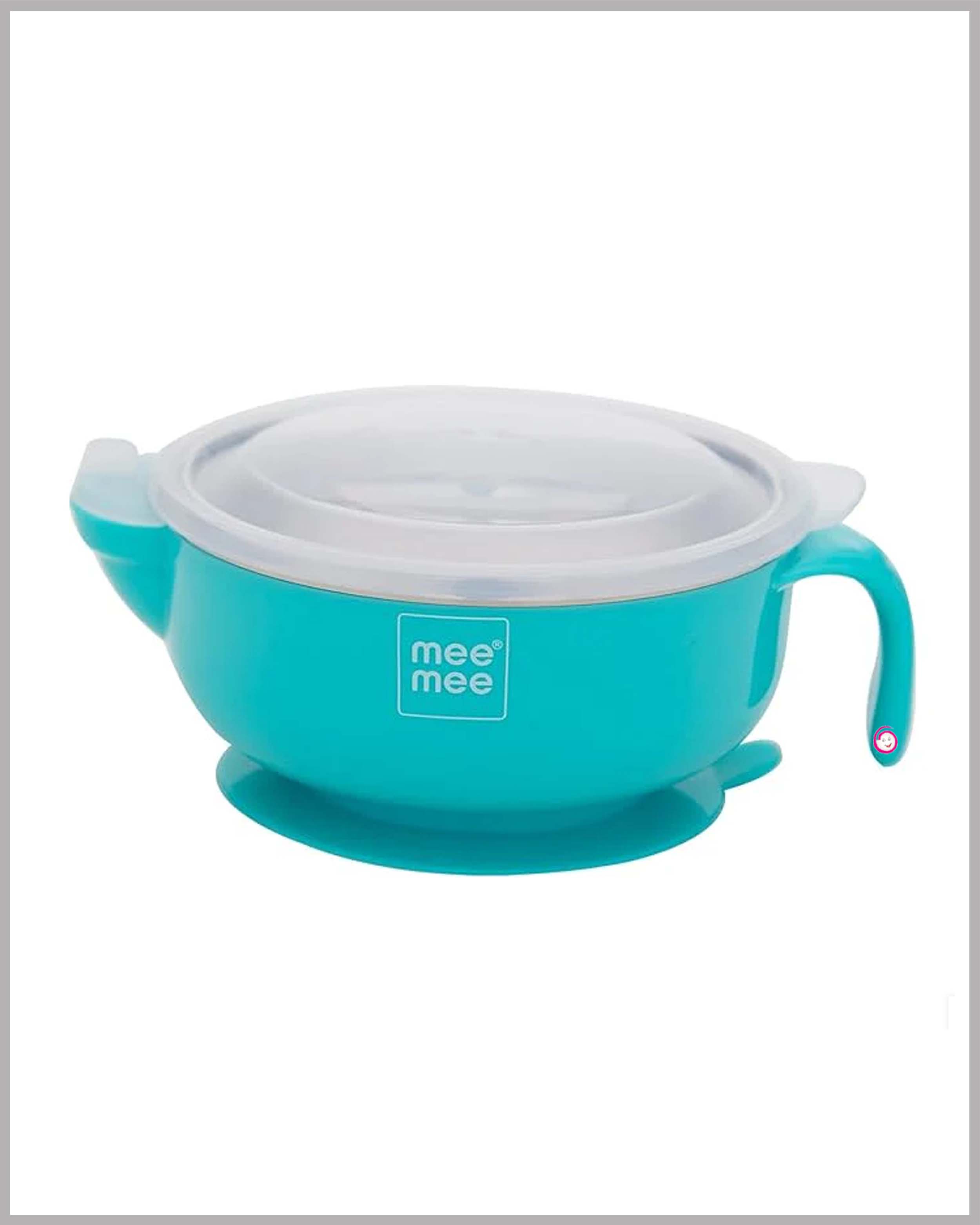 Mee Mee Stay Warm Baby Steel Bowl - Blue