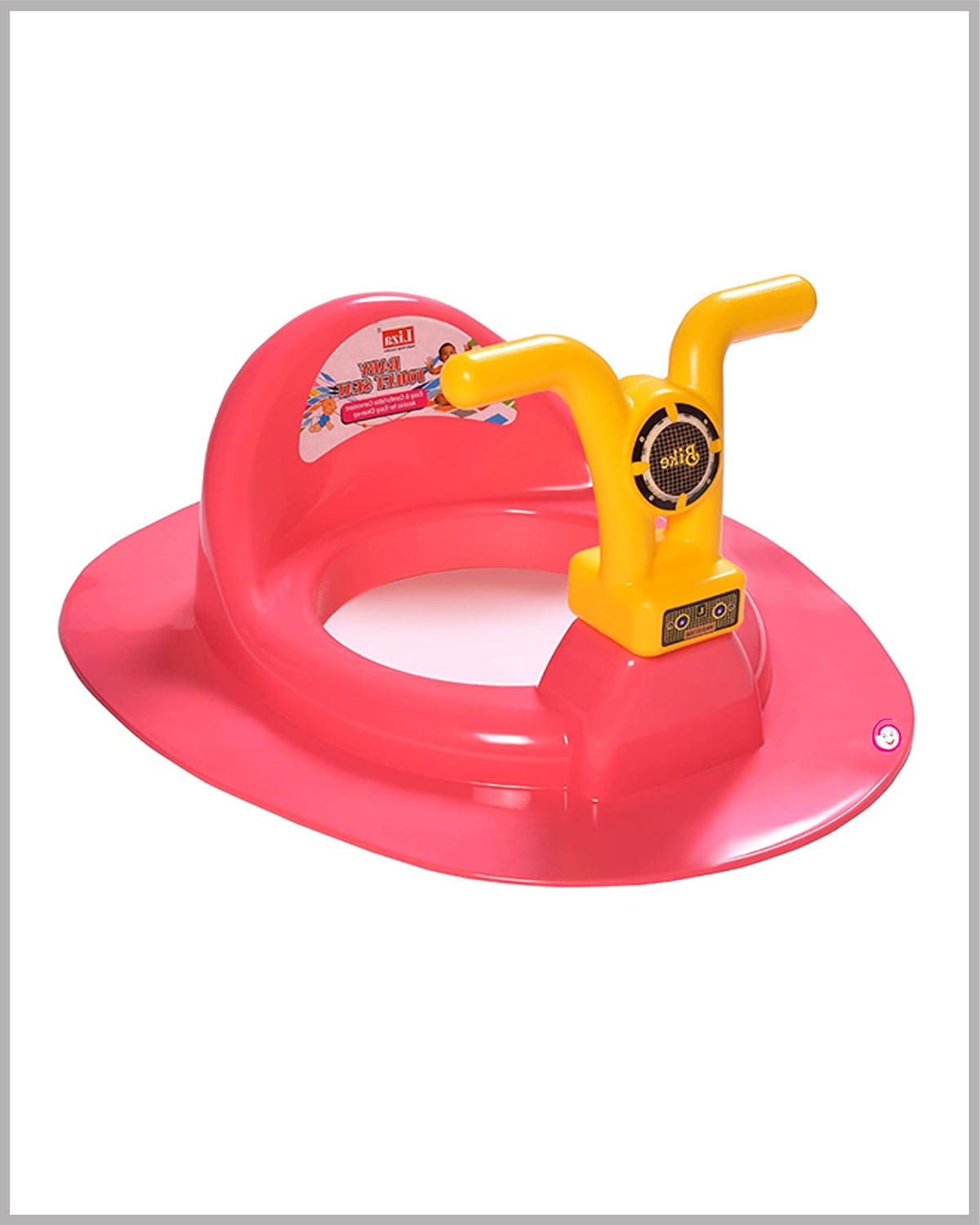 Kids Toilet Trainer Baby Potty Seat With Bike Handle - Pink