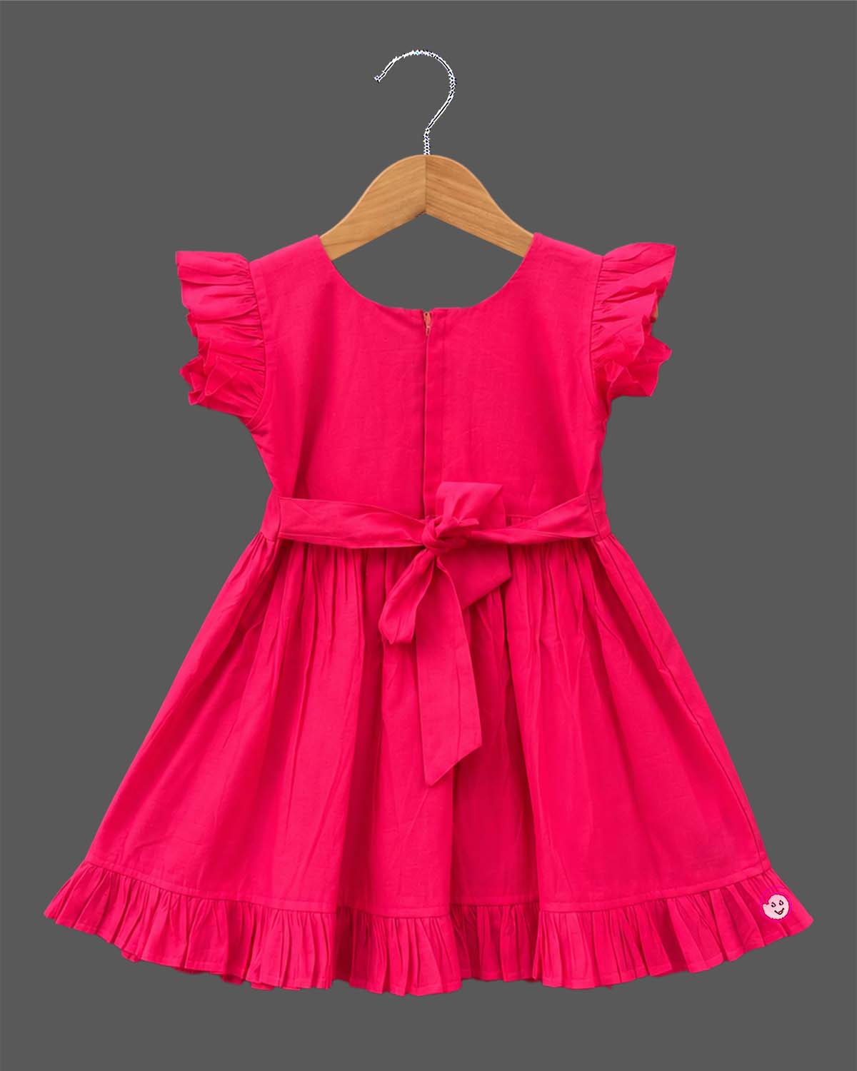 Baby girl floral silk cotton frock with bird motif embroidery for ethnic festive wear