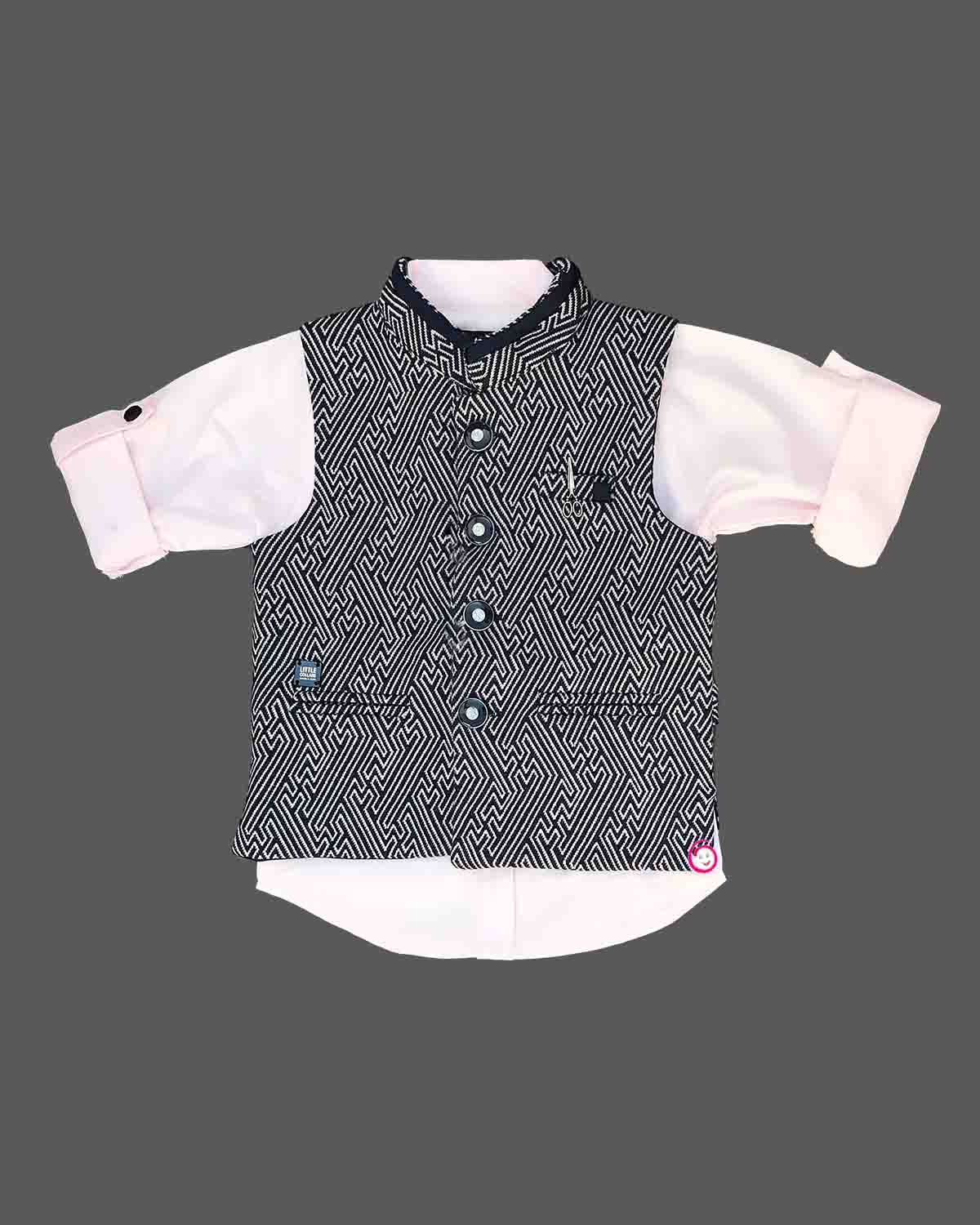 Boys elegant design waistcoat set - Navy Blue