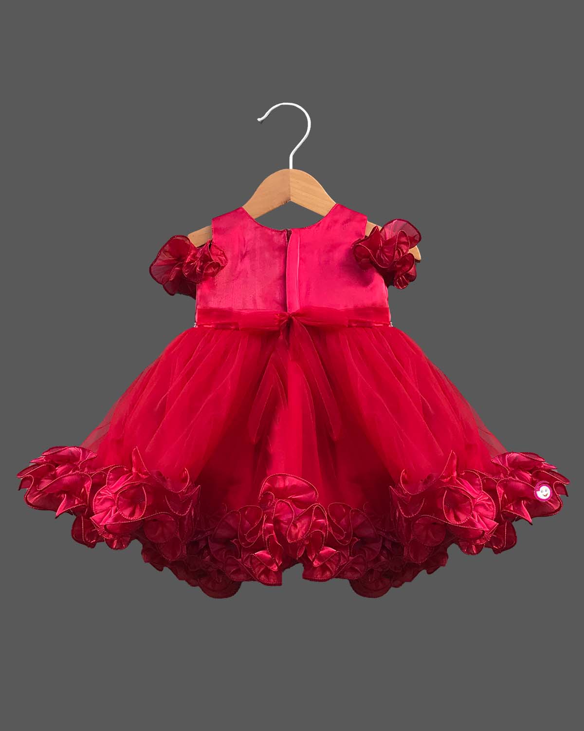 Girls elegant design party frock - Magenta