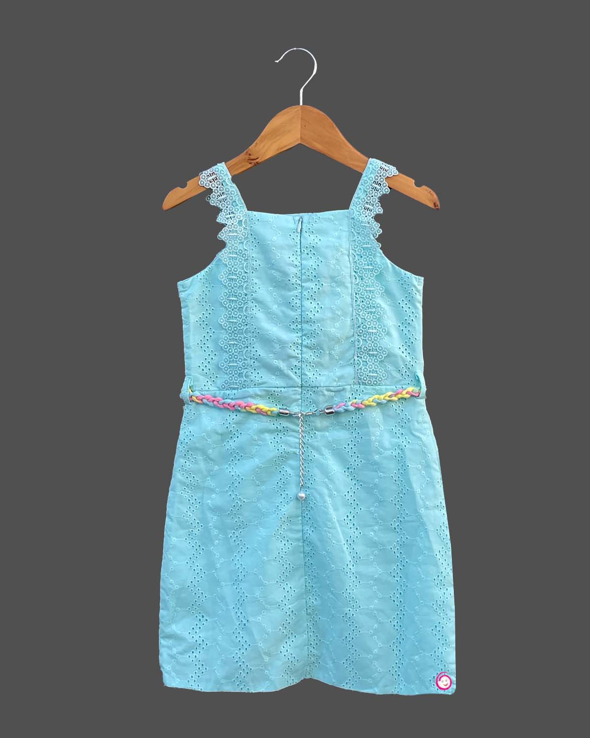 Girls sleeveless western midi - Sky Blue