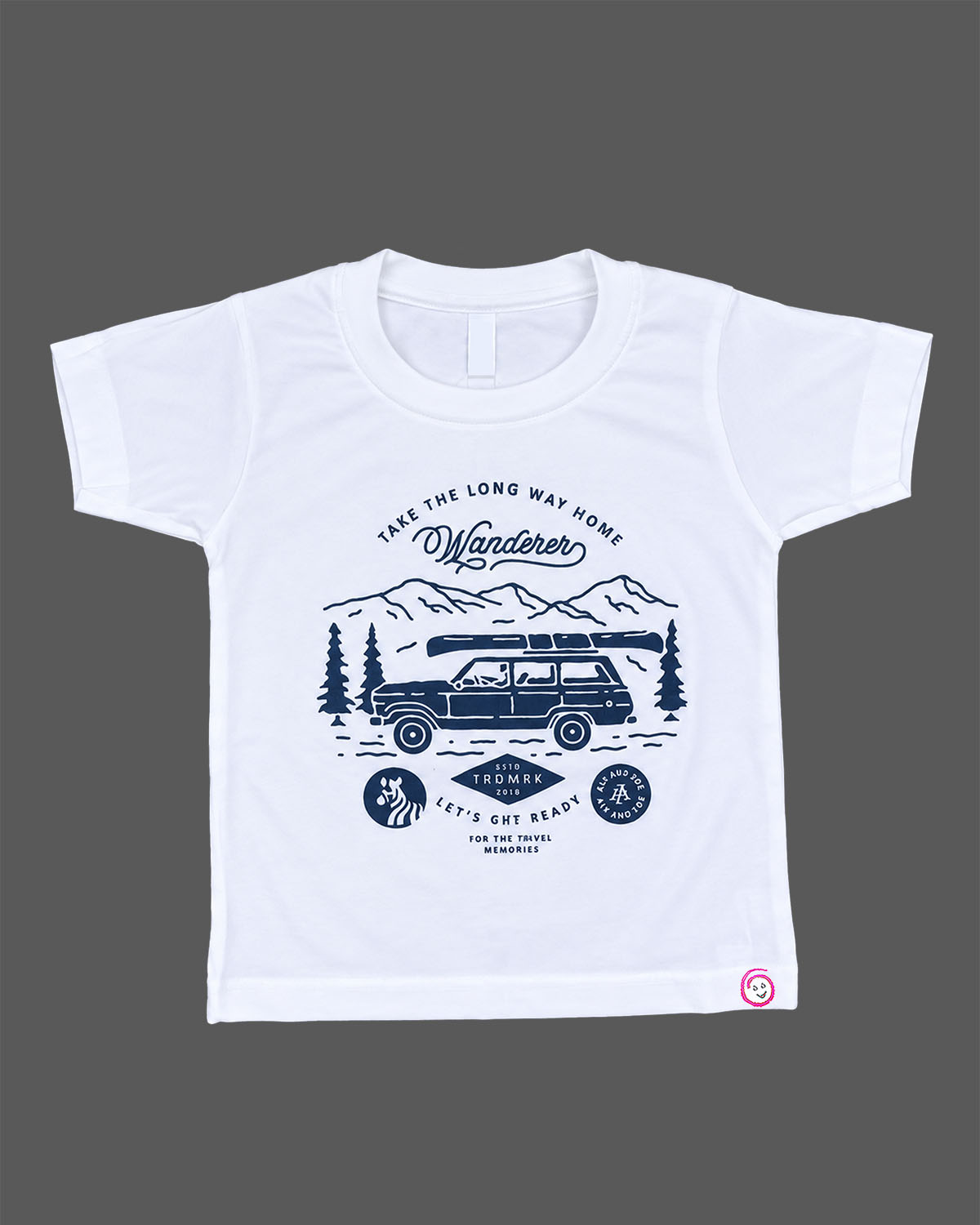 Boys white and navy blue abstract printed cotton casual shirt with t-shirt full sleeve