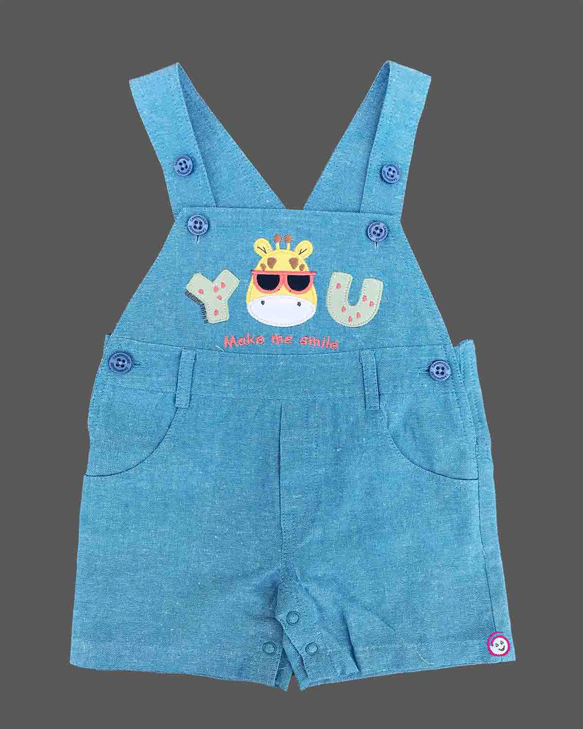 Cute graphic printed t-shirt and overall dungaree shorts set for young boys casual play
