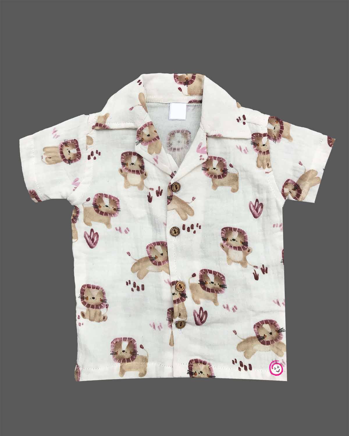 Two-piece boys clothing set with printed shirt and matching shorts for children