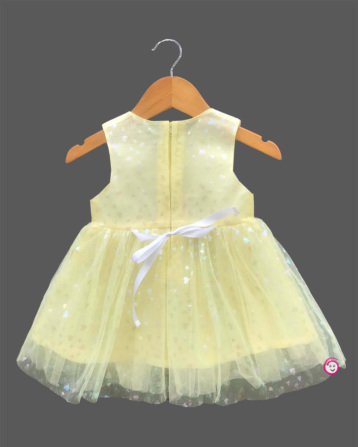 Little princess sleeveless casual net frock featuring a cute kitty print with layered tulle skirt for comfortable everyday kids fashion