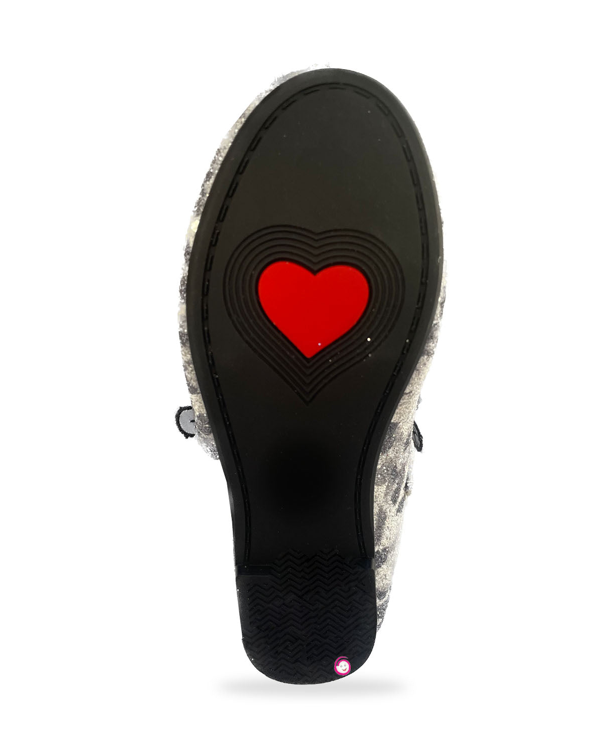 Girls design applique party shoe - Black
