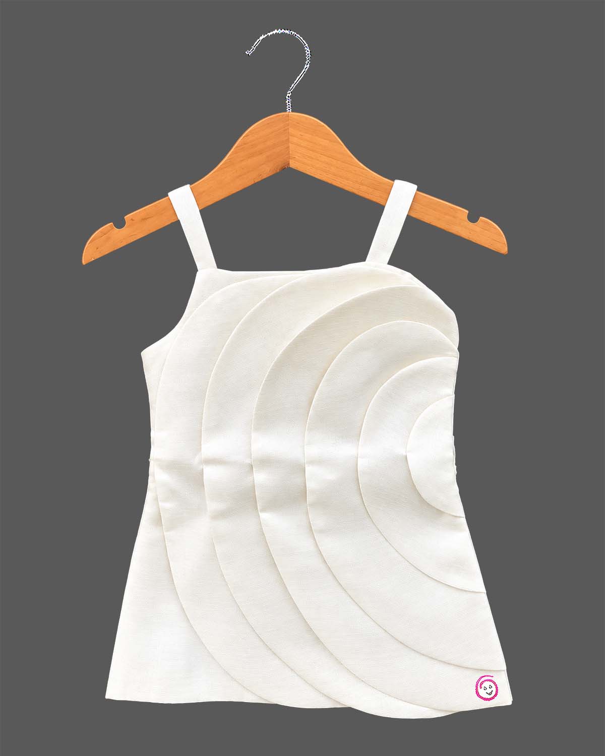 Infant cotton frock with layered circular panel detail for casual playdates