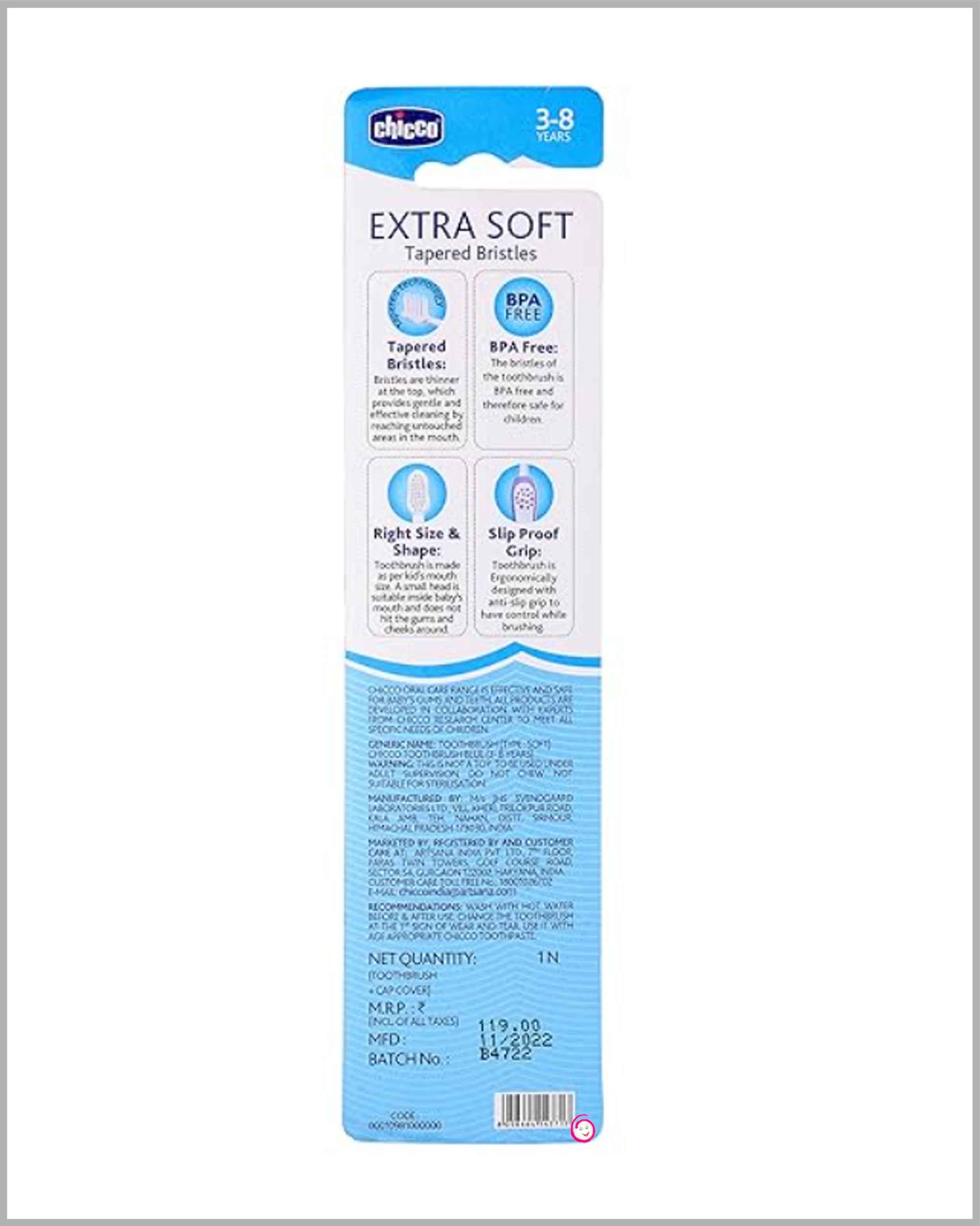 Chicco Ultra Soft lion Printed Toothbrush - Blue