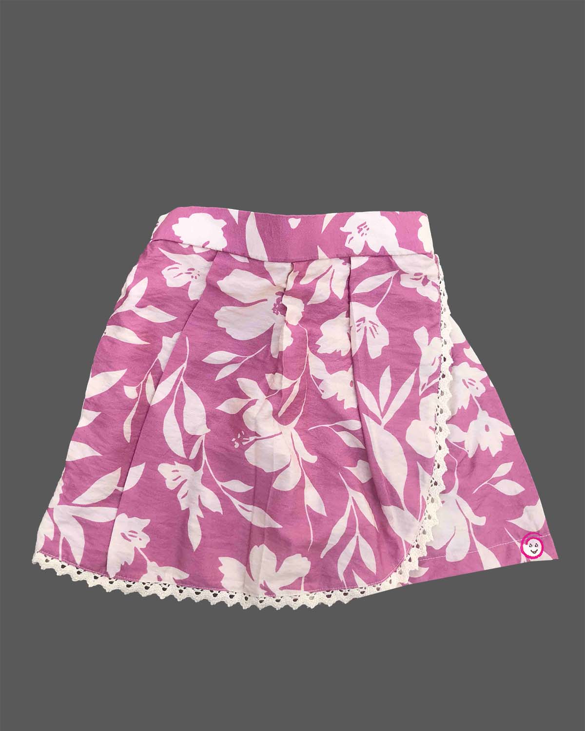 Little girl graphic t-shirt and printed floral skort shorts set