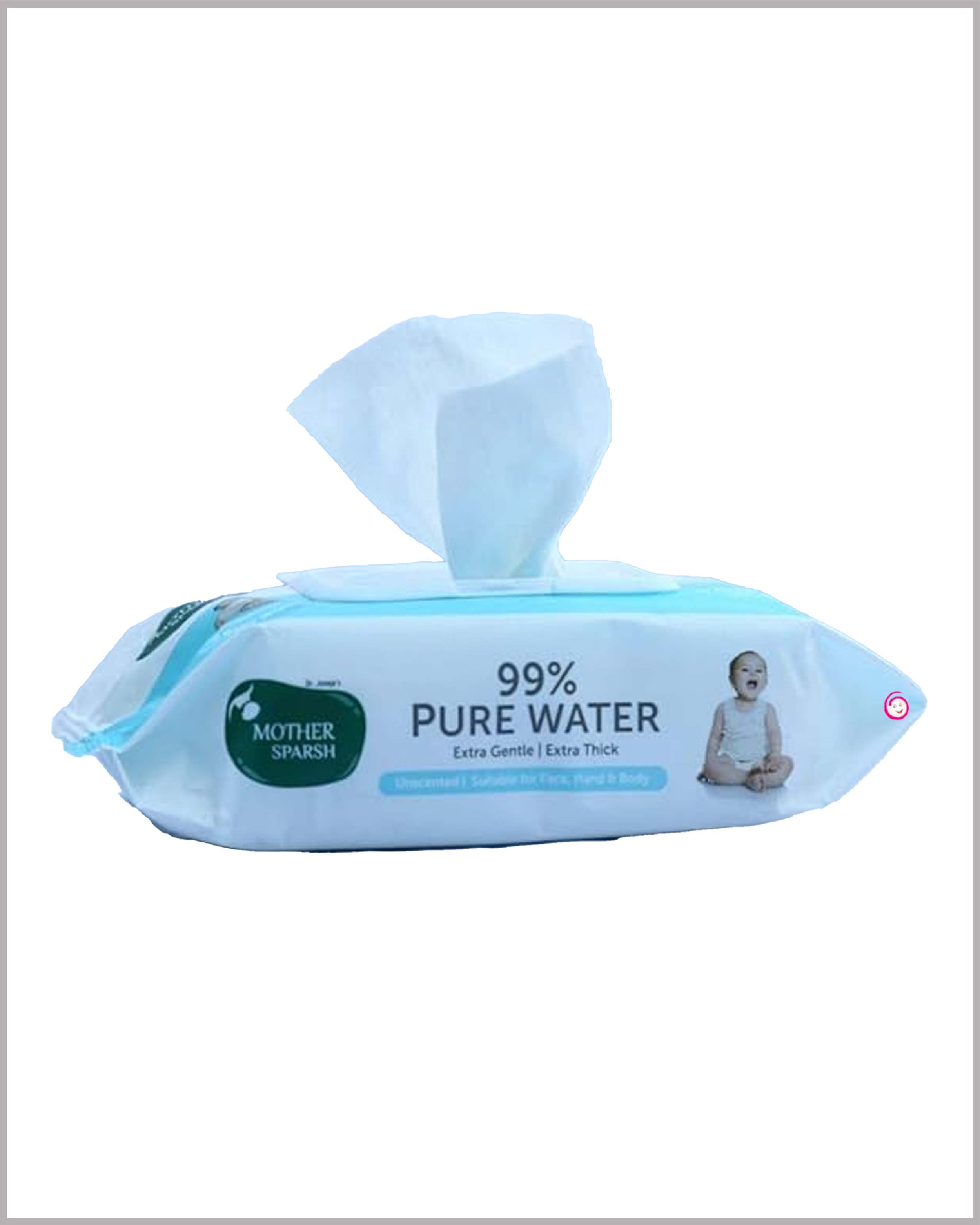 Mother Sparsh 99% Pure Water (72 Unscented Baby Wipes) - Super Thick Fabric