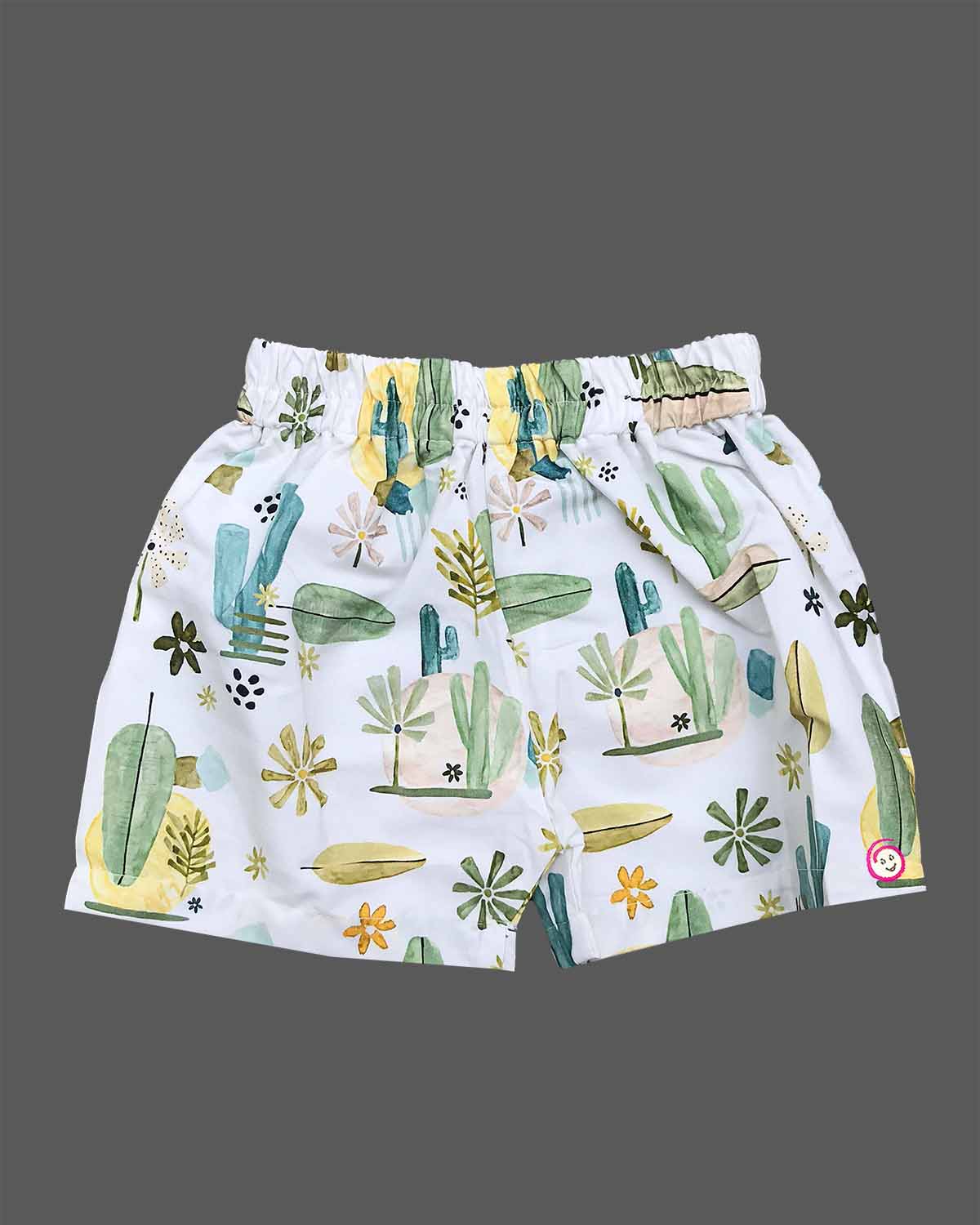 Stylish junior menswear botanical print short sleeve shirt and comfortable shorts set