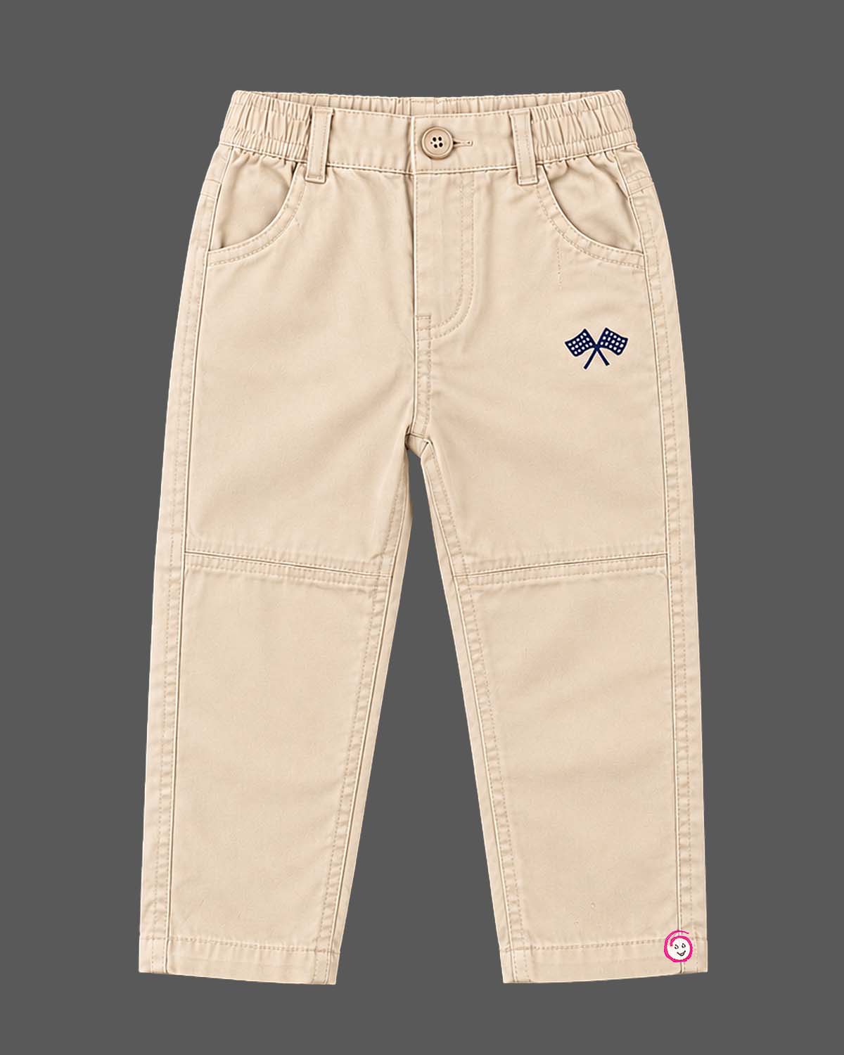 Boys collared button-down shirt and pant set serving as an indo western dress for boys with embroidered motifs.