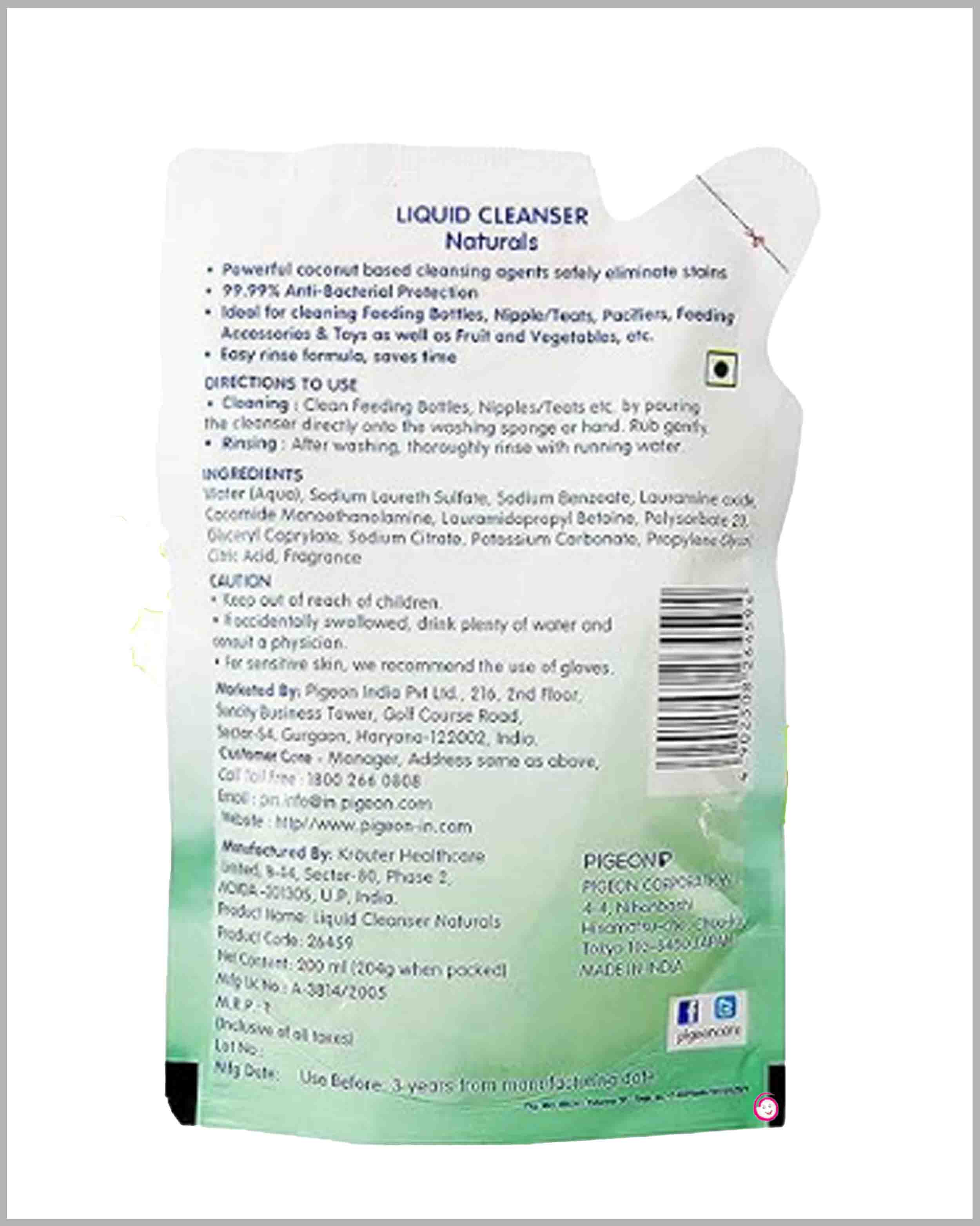 Pigeon liquid cleanser naturals- 200ml