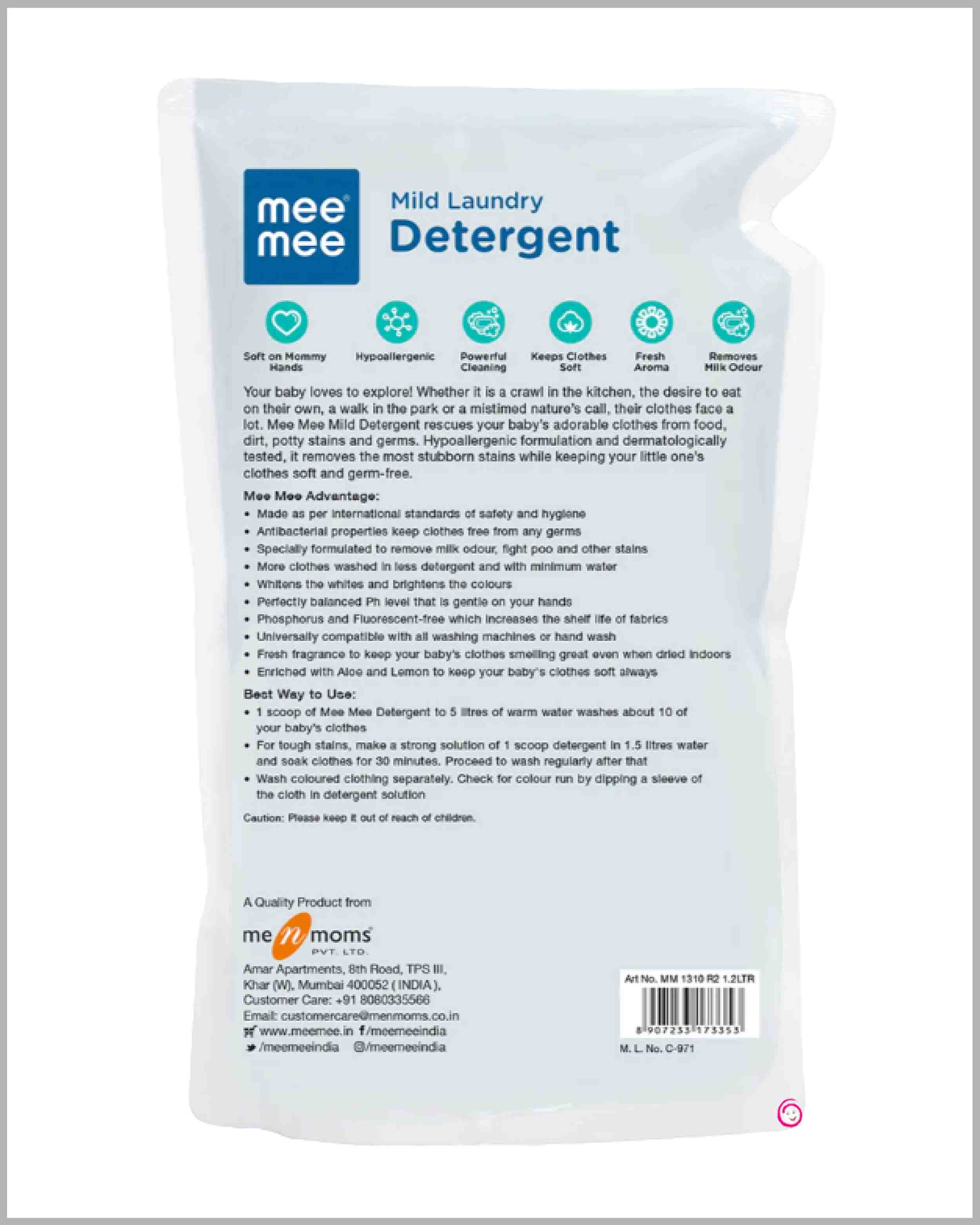 Mee Mee Mild Baby Laundry Cleanser- 1. 2L