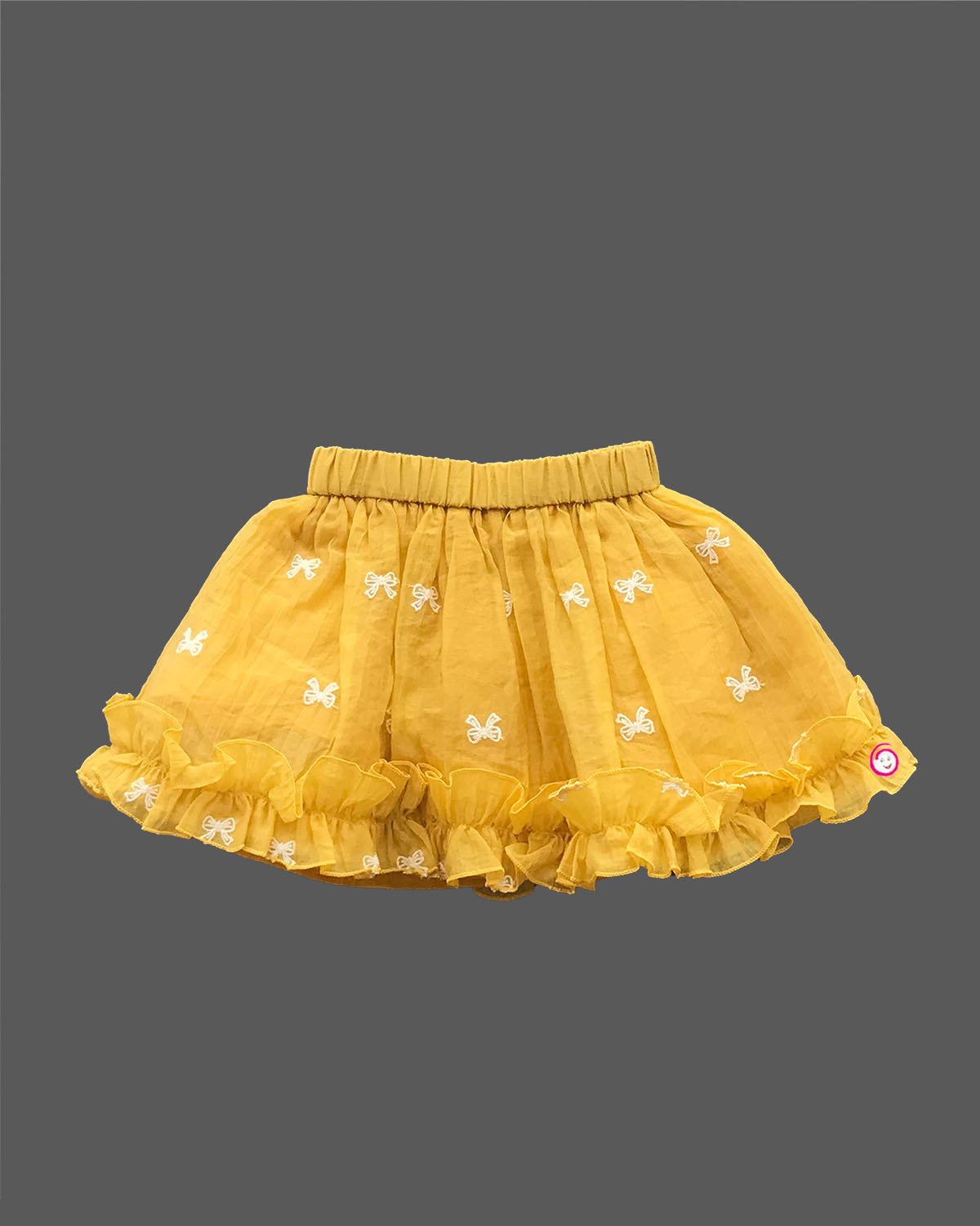 Girls sleeveless western top & skirt - Yellow