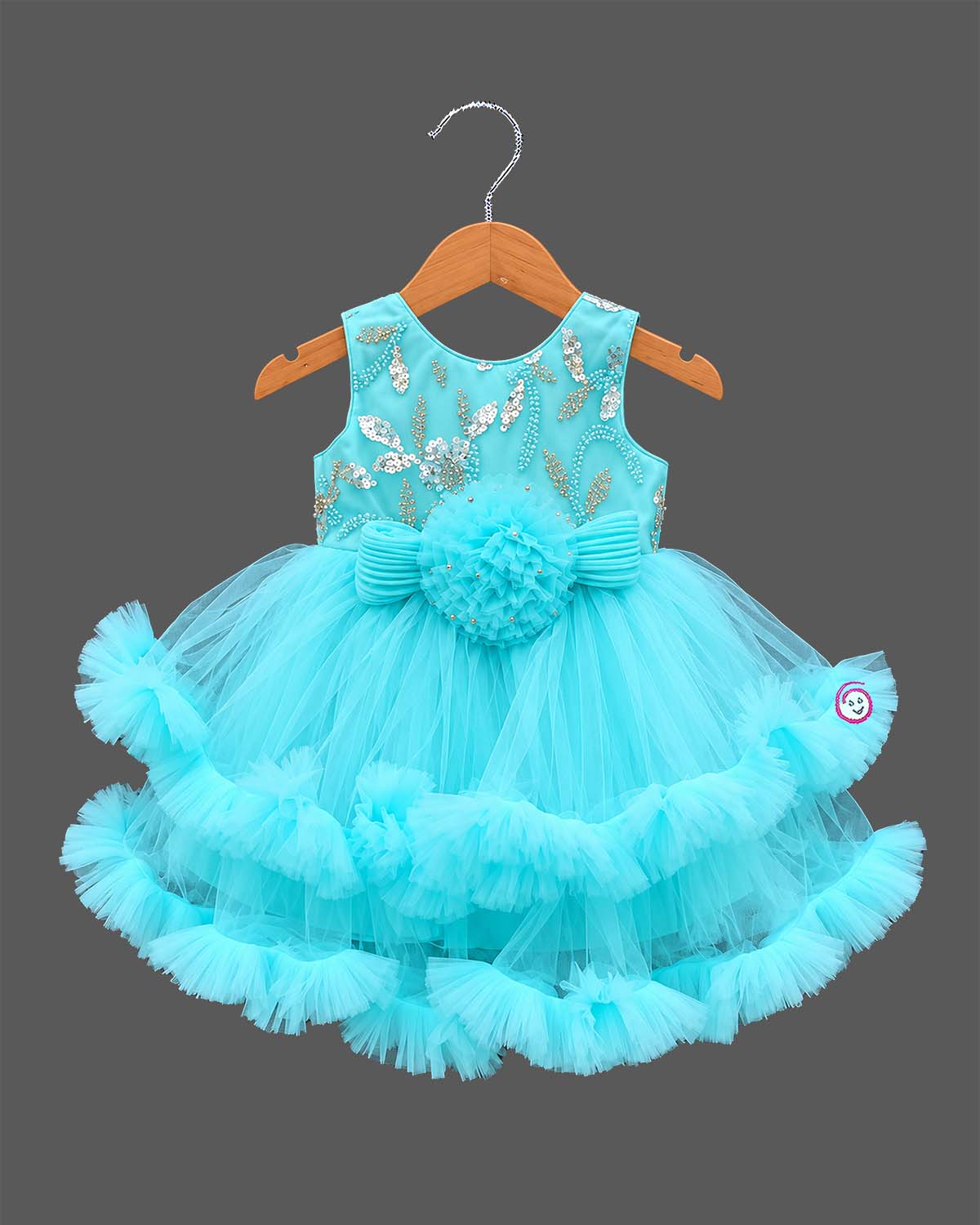 girlish gown infants frock party wear dress for children trail frock