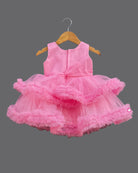 Girls applique party frock - Pink