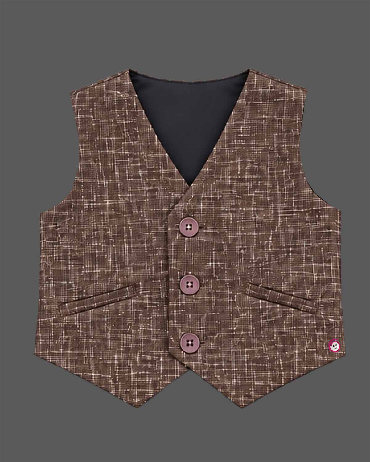 toddler weave waistcoat suit with collared shirt bow tie and pant for boys party wear