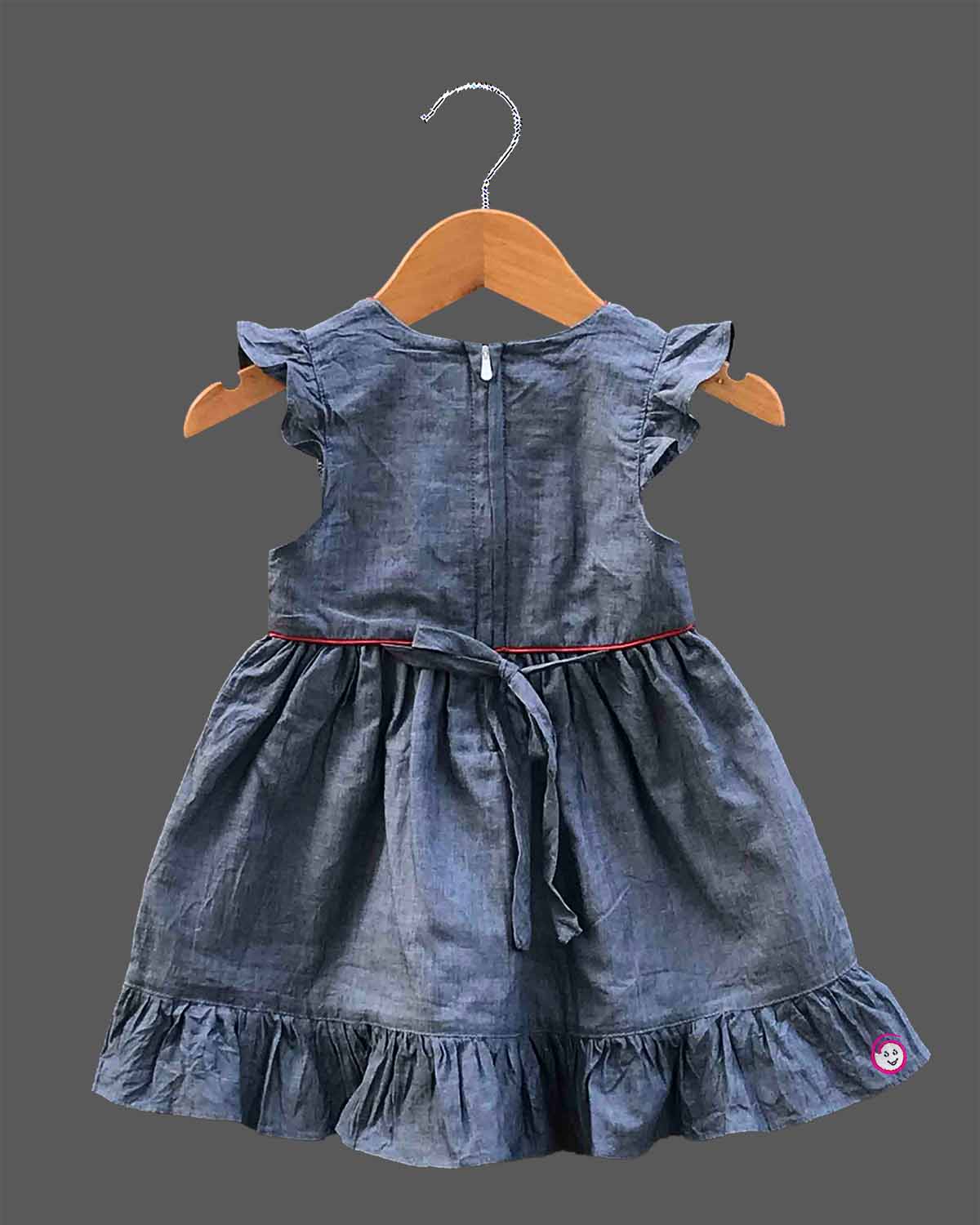 toddler girl embroidered floral cotton casual frock dress ruffle sleeves summer outfit