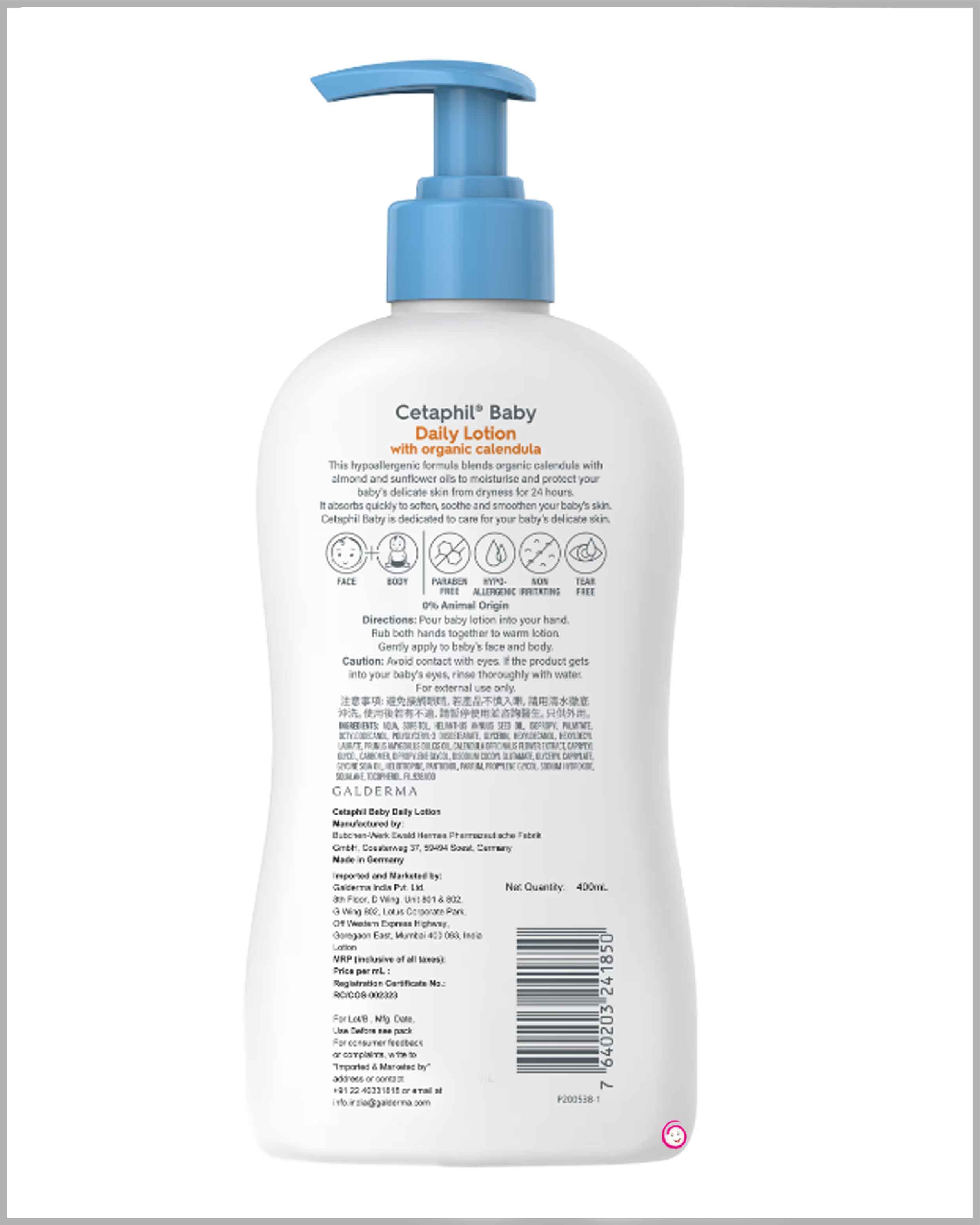 Cetaphil Baby Daily Lotion with Organic Calendula - 400ml