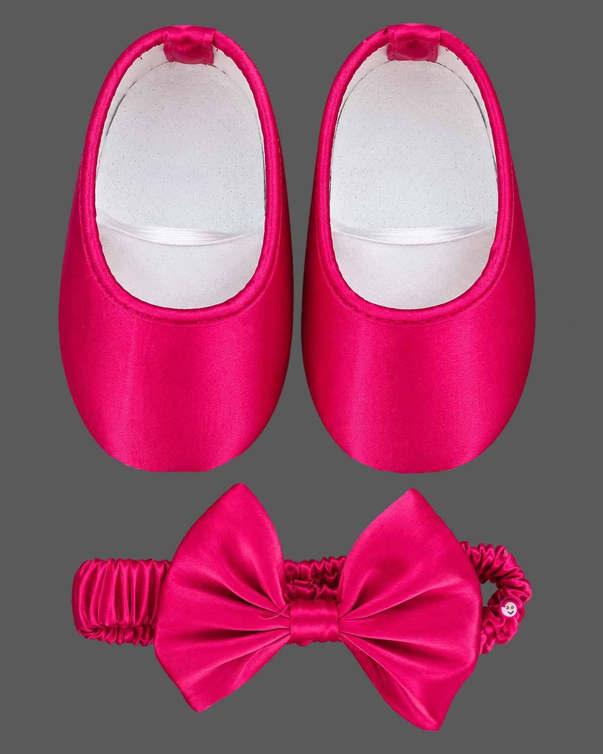 Embellished rosette baby party wear dress set with soft booties and bow headband