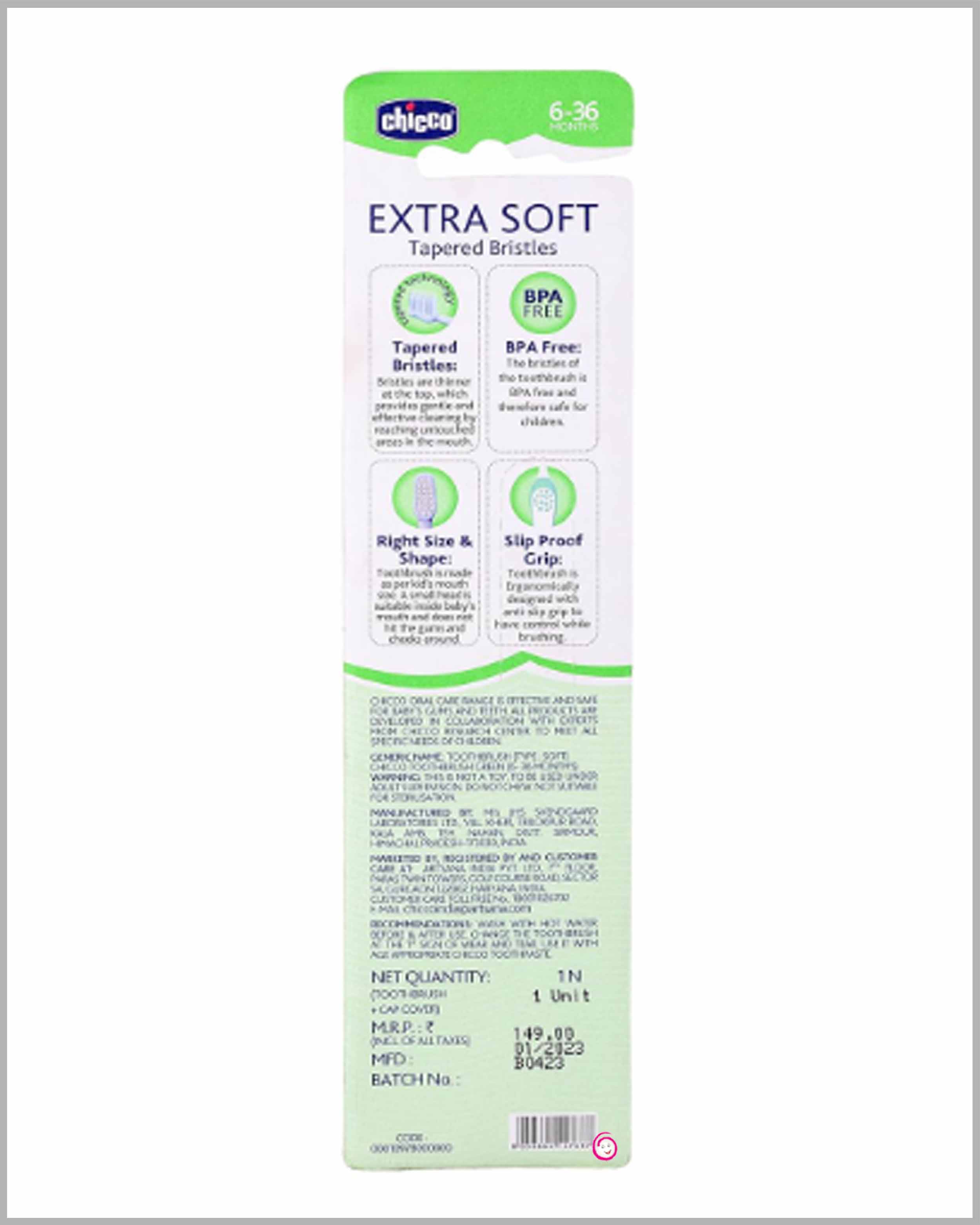 Chicco Ultra Soft Bristles Toothbrush - Green