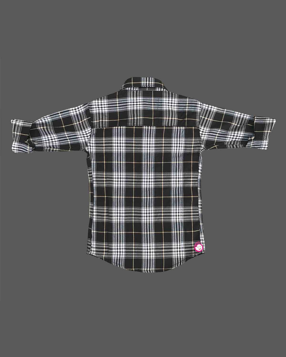 Boys checked full sleeve shirt - Black