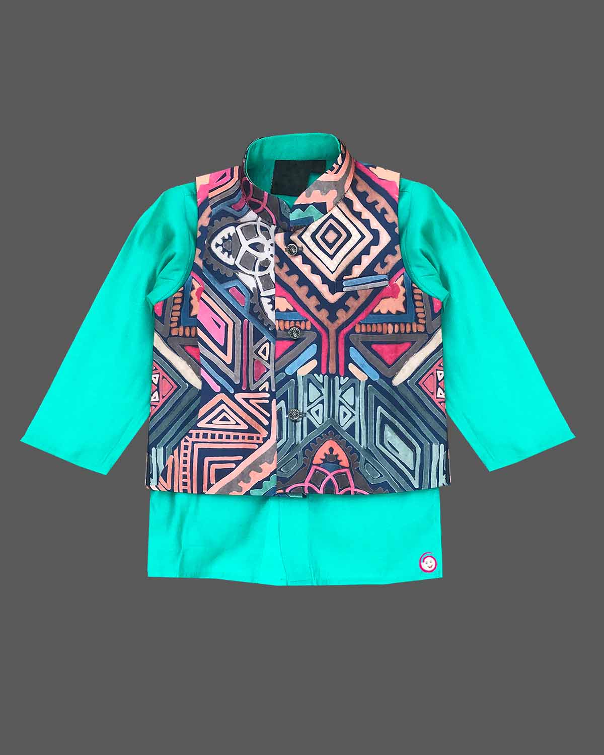 Boys elegant design modi suit - Sea Green