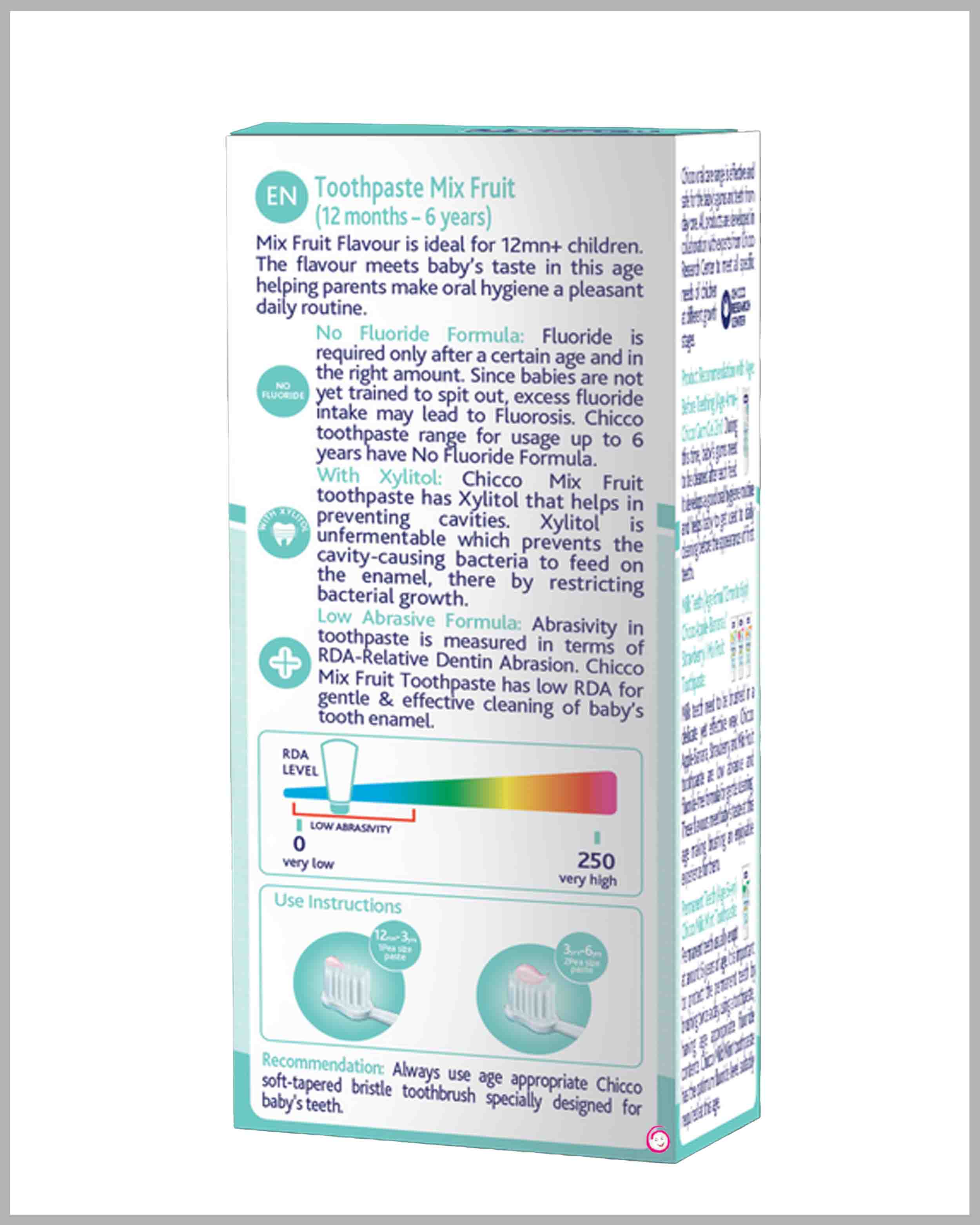 Chicco Toothpaste Mix Fruit Flavor - 1-6Y