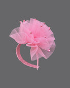 Girls applique ruffled elegant tail frock - Pink