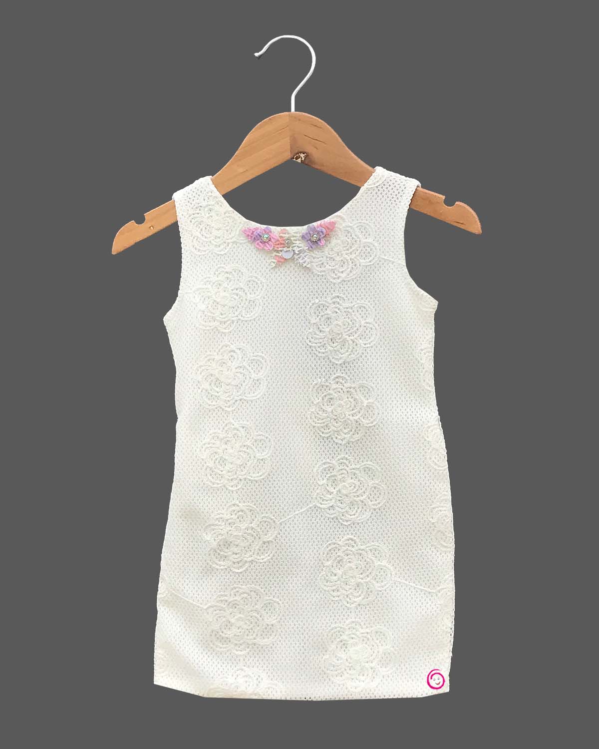 Girls western stylish midi with overcoat - Cream