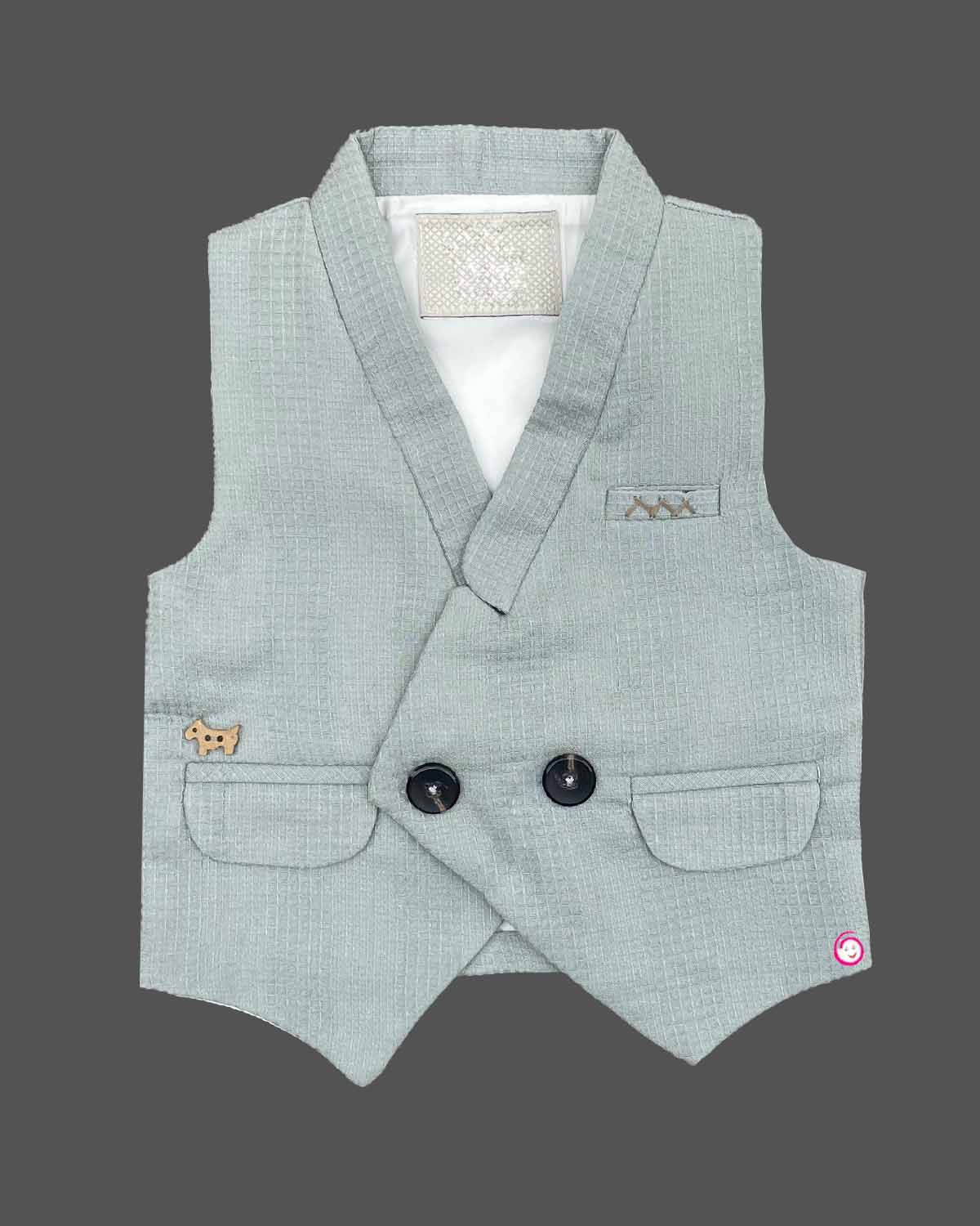 Boys elbow sleeve with waistcoat set - Pista Green