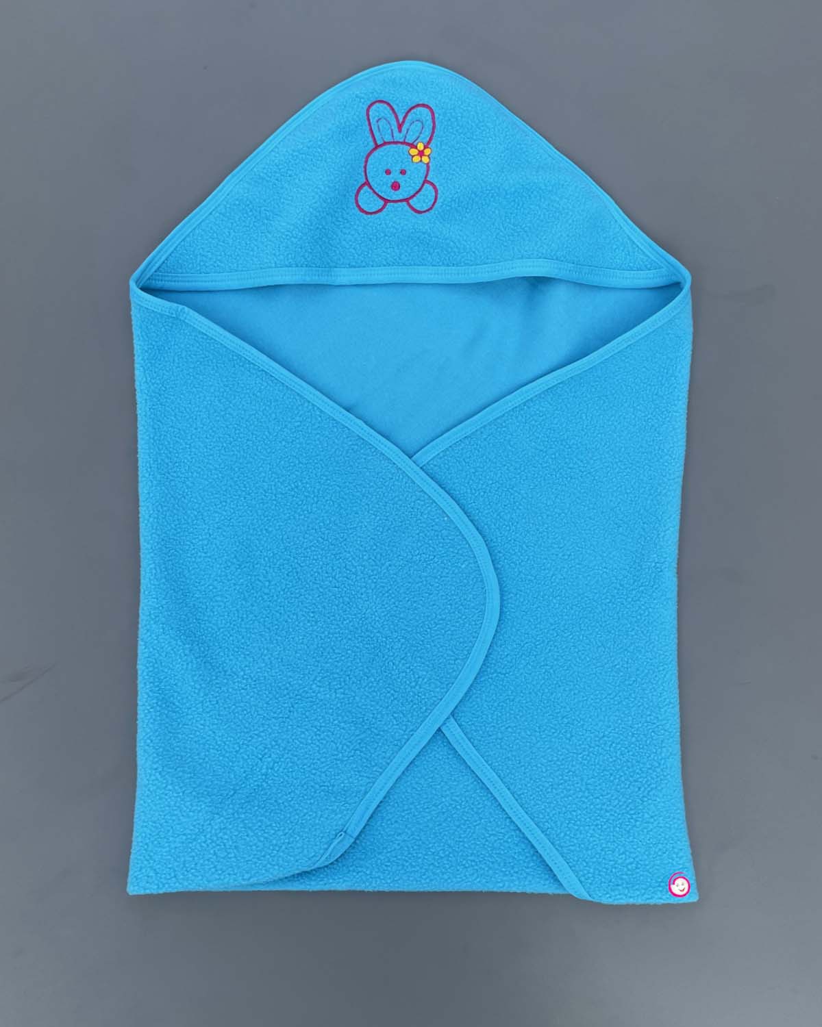 Kids teddy applique Hooded Towel - Blue