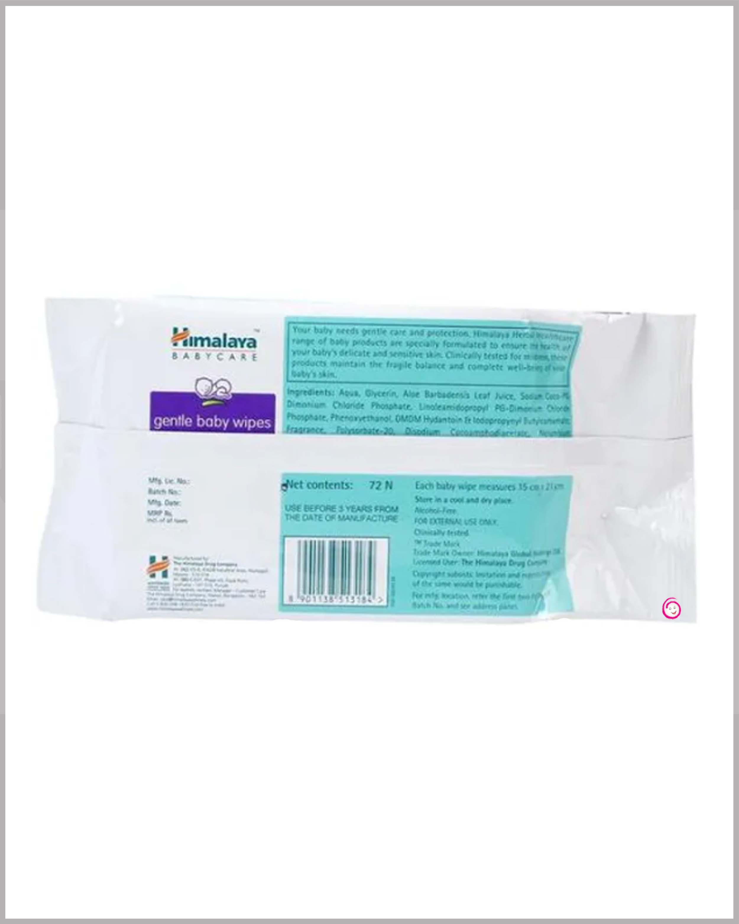 Himalaya Herbal Gentle Baby Wipes - 72 Pieces