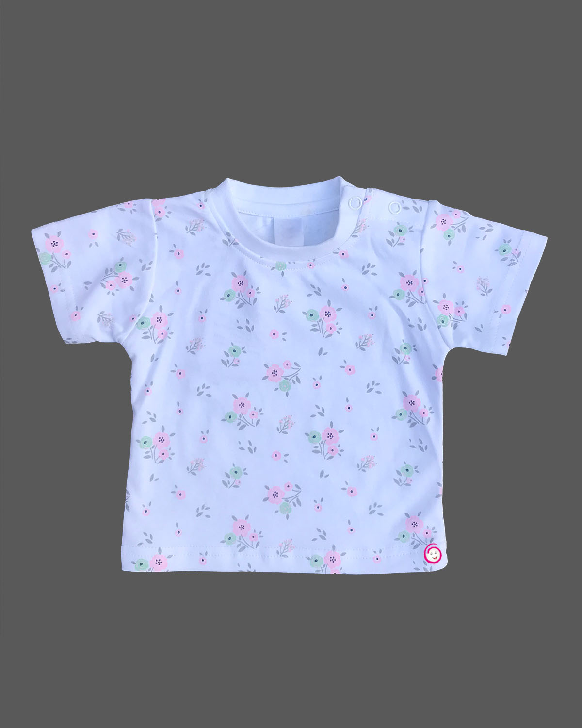 Girls floral printed half romper set - Pista Green