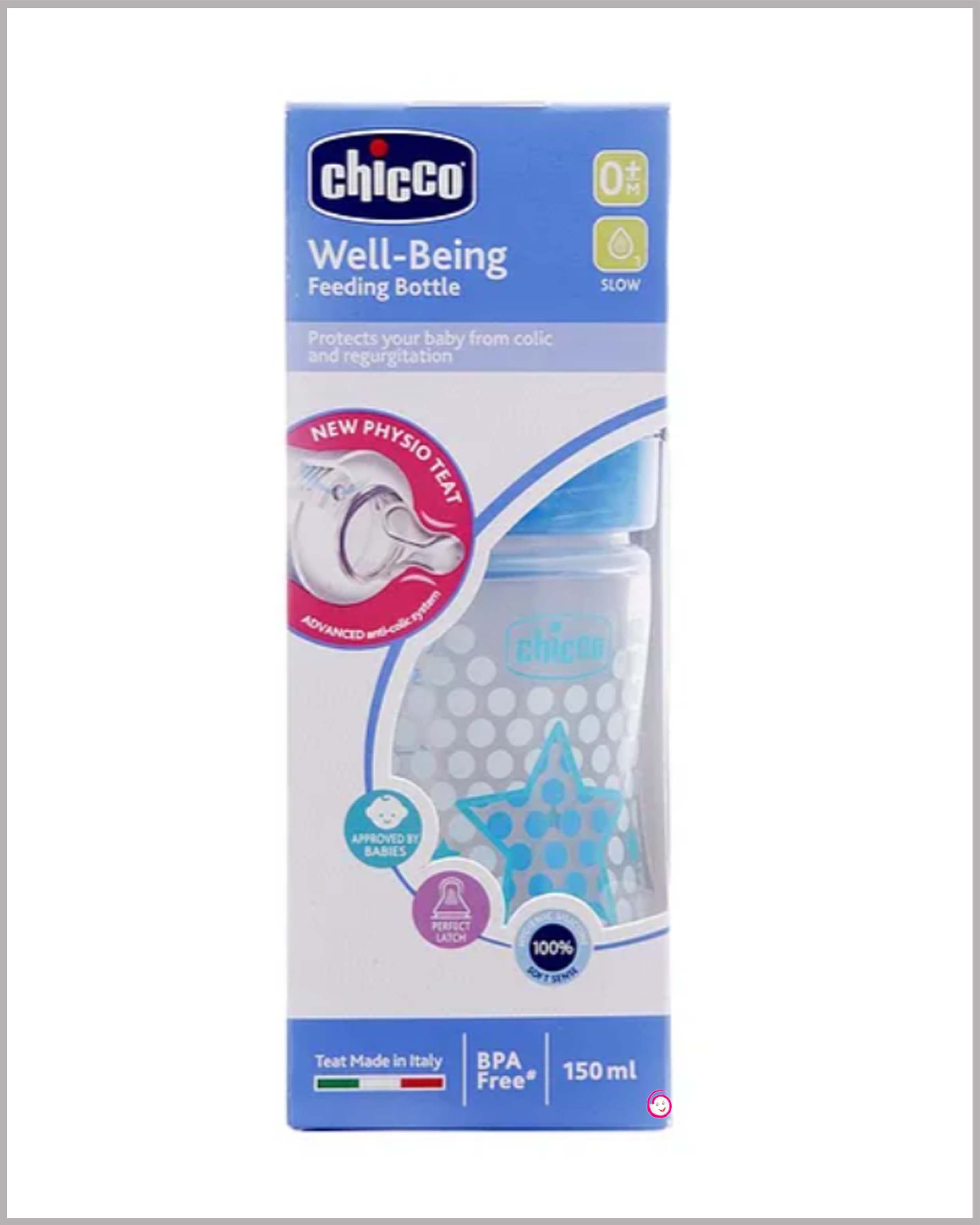 Chicco Well-Being Feeding Bottle (150ml) (Blue)