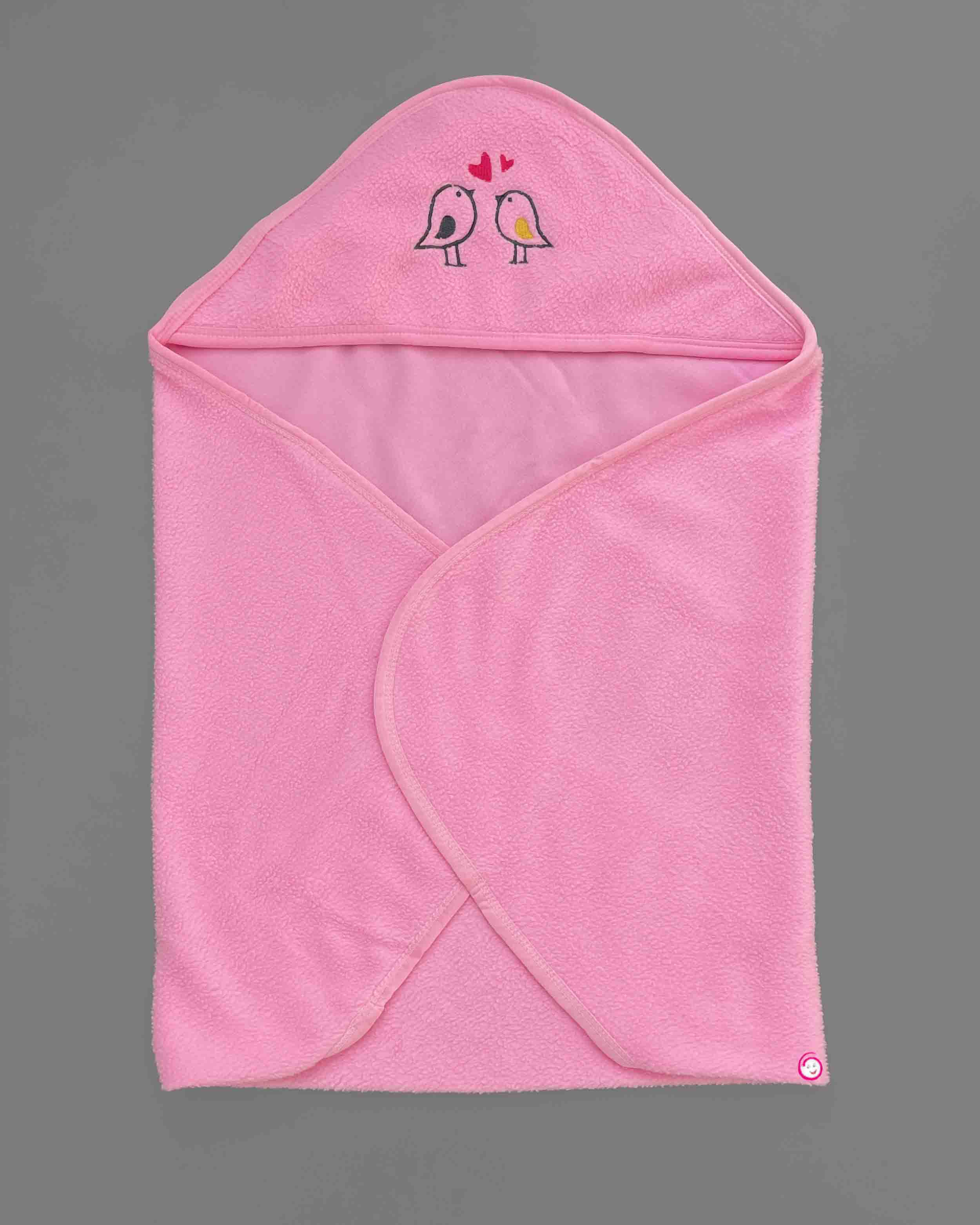 Kids Brid Printed Hooded Towel - Pink