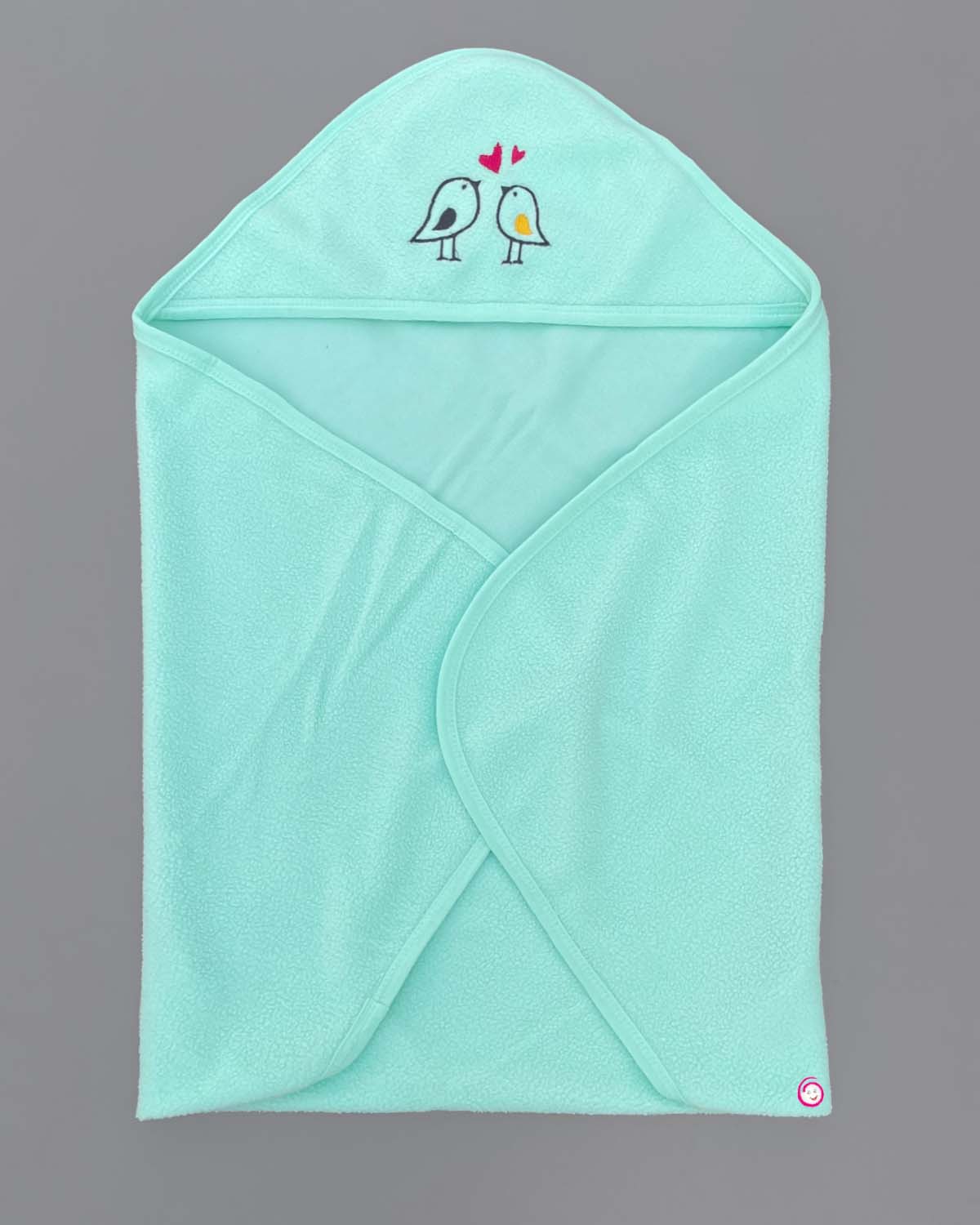 Kids bird printed Hooded Towel - Sea Green