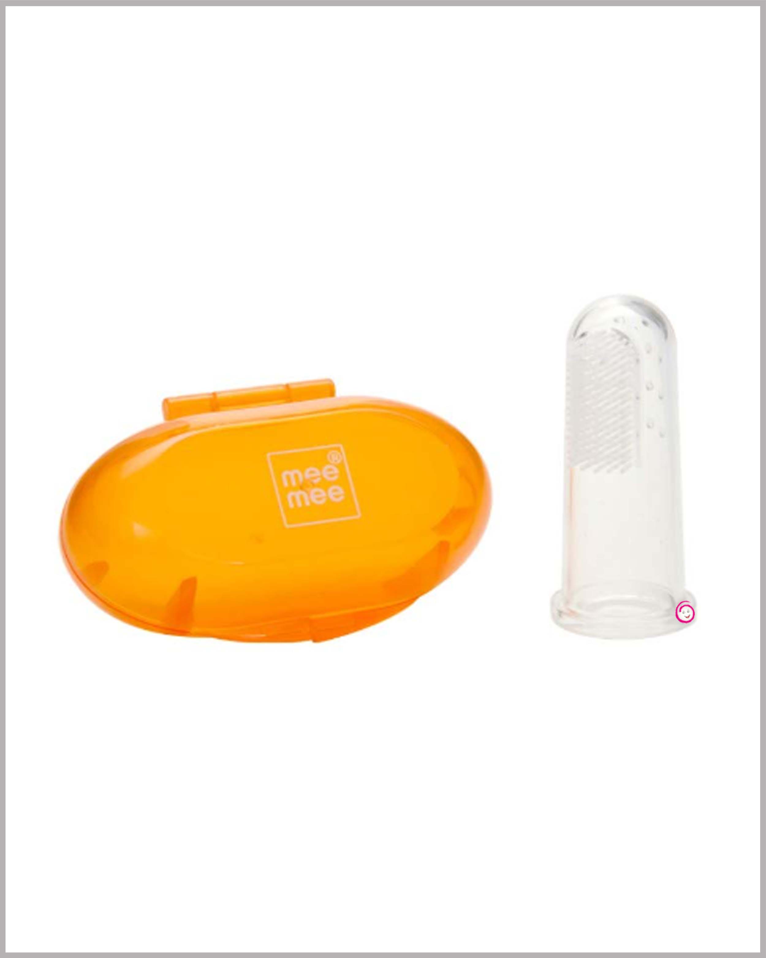 Mee Mee Finger Brush With Cover - Orange