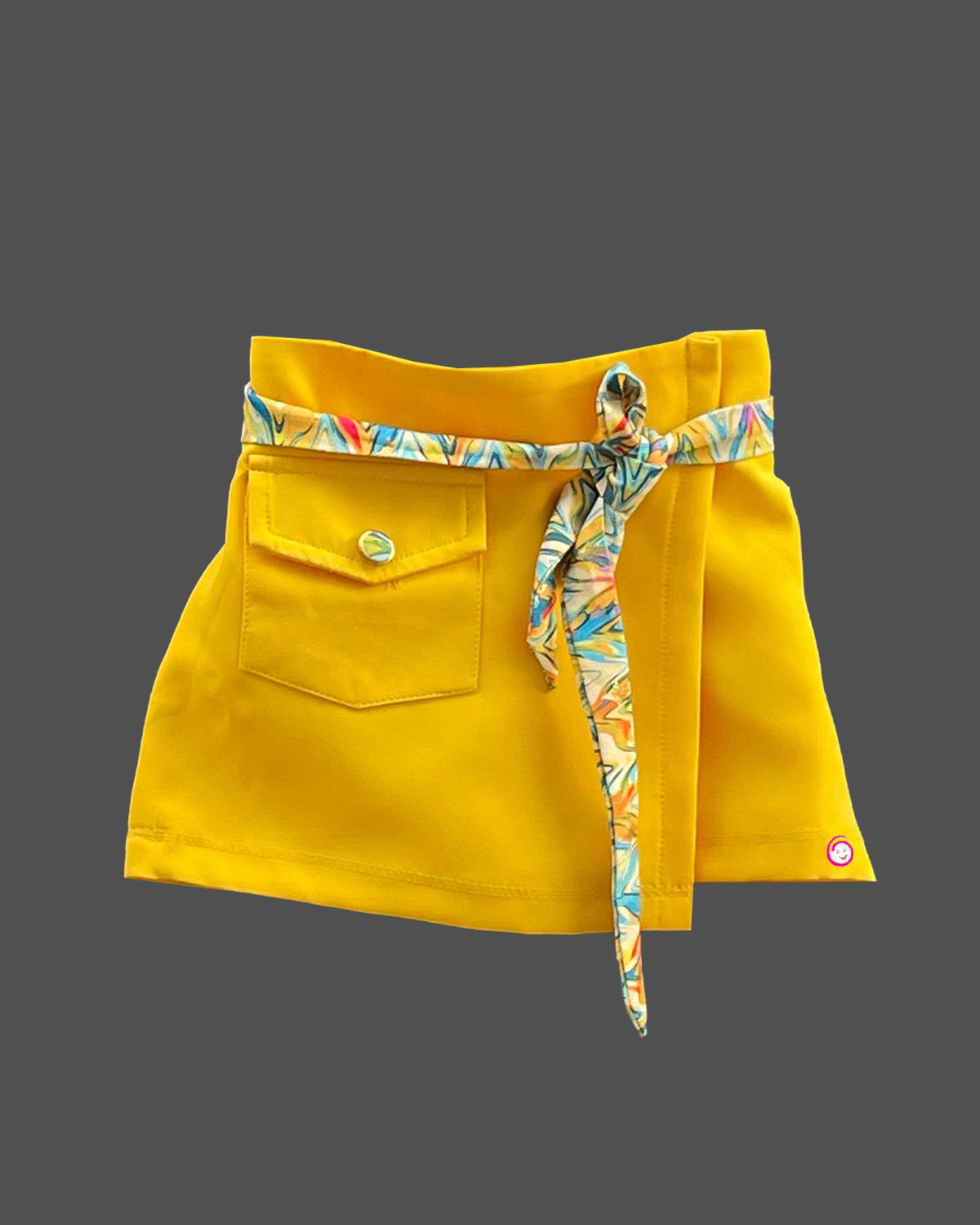 Girls western top & shorts with butterfly sleeve - Blue