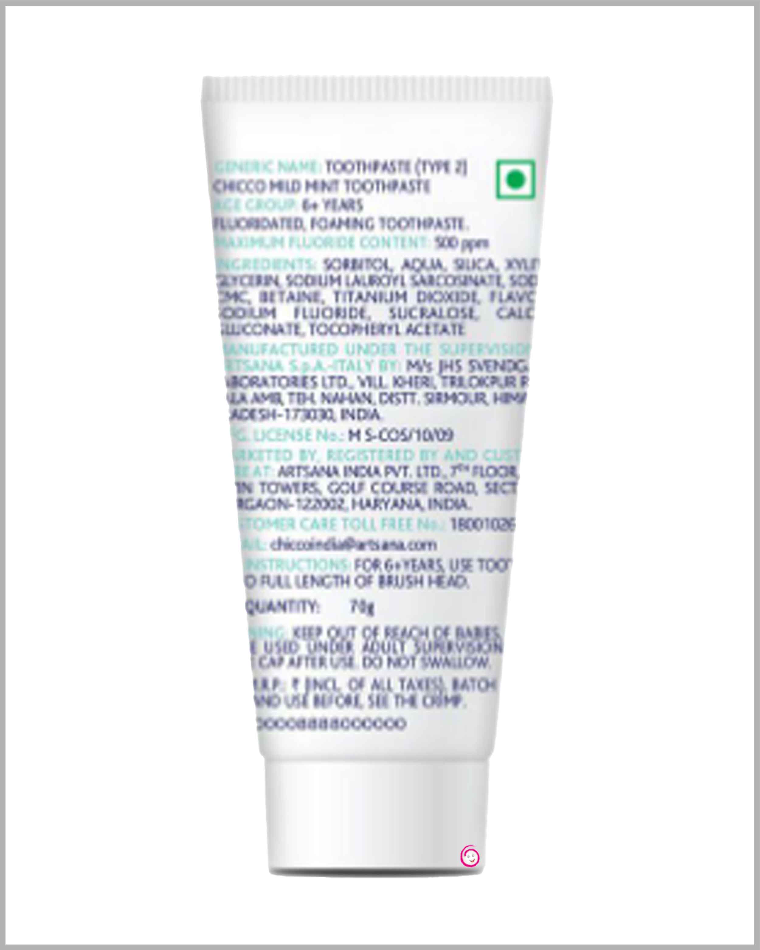 Chicco Mild Mint Toothpaste - 1-6Y